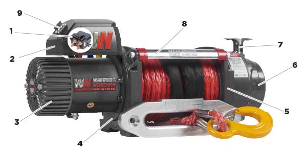 Samurai 17,500lb 12v Electric Winch - Synthetic Rope Parts Image