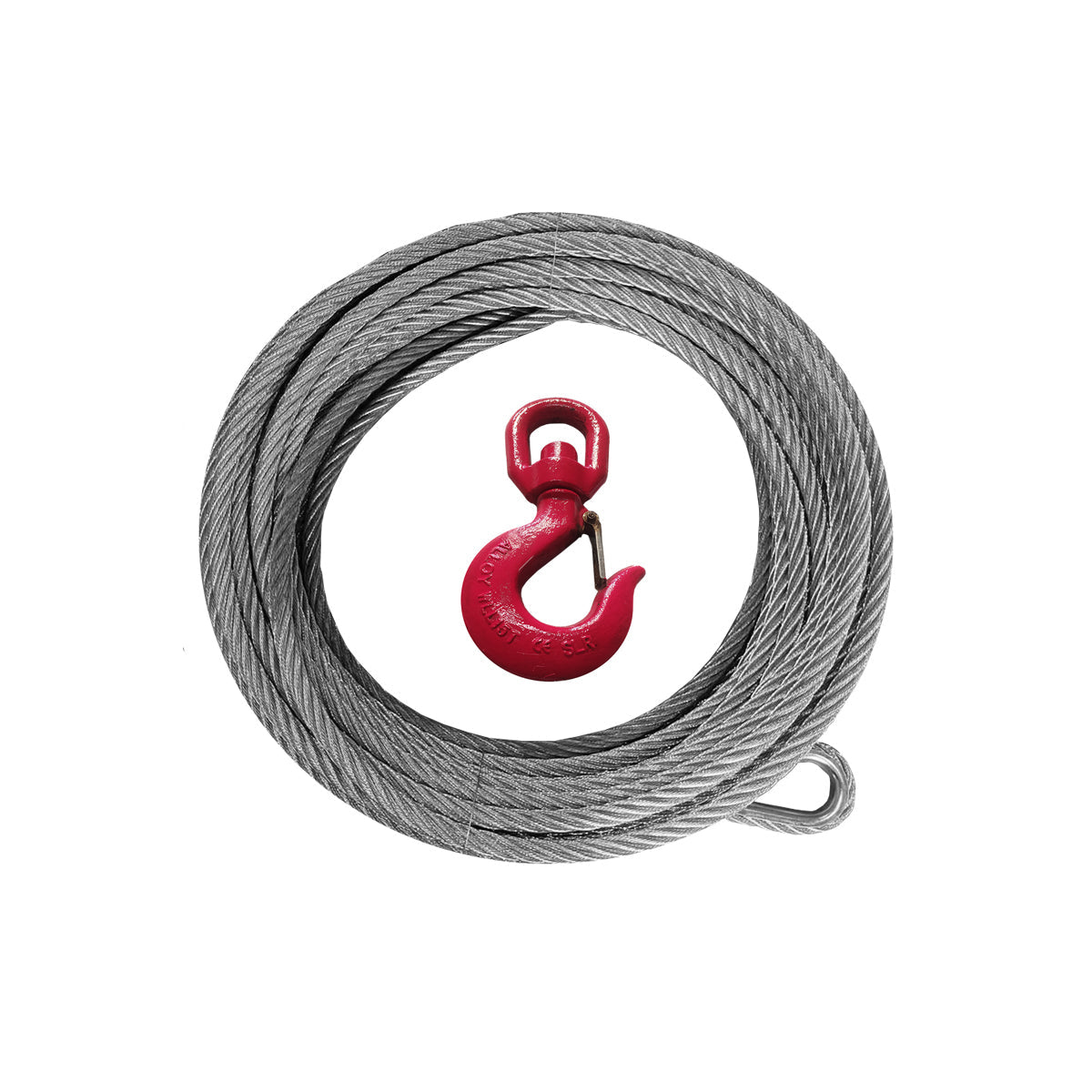 1.18"×164' Steel Cable with Hook