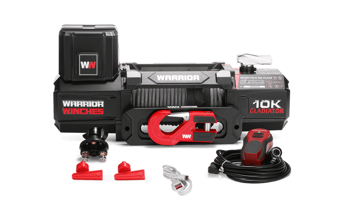 Gladiator V2 R-Type 10,000 Electric Winch - 12v Synthetic Rope
