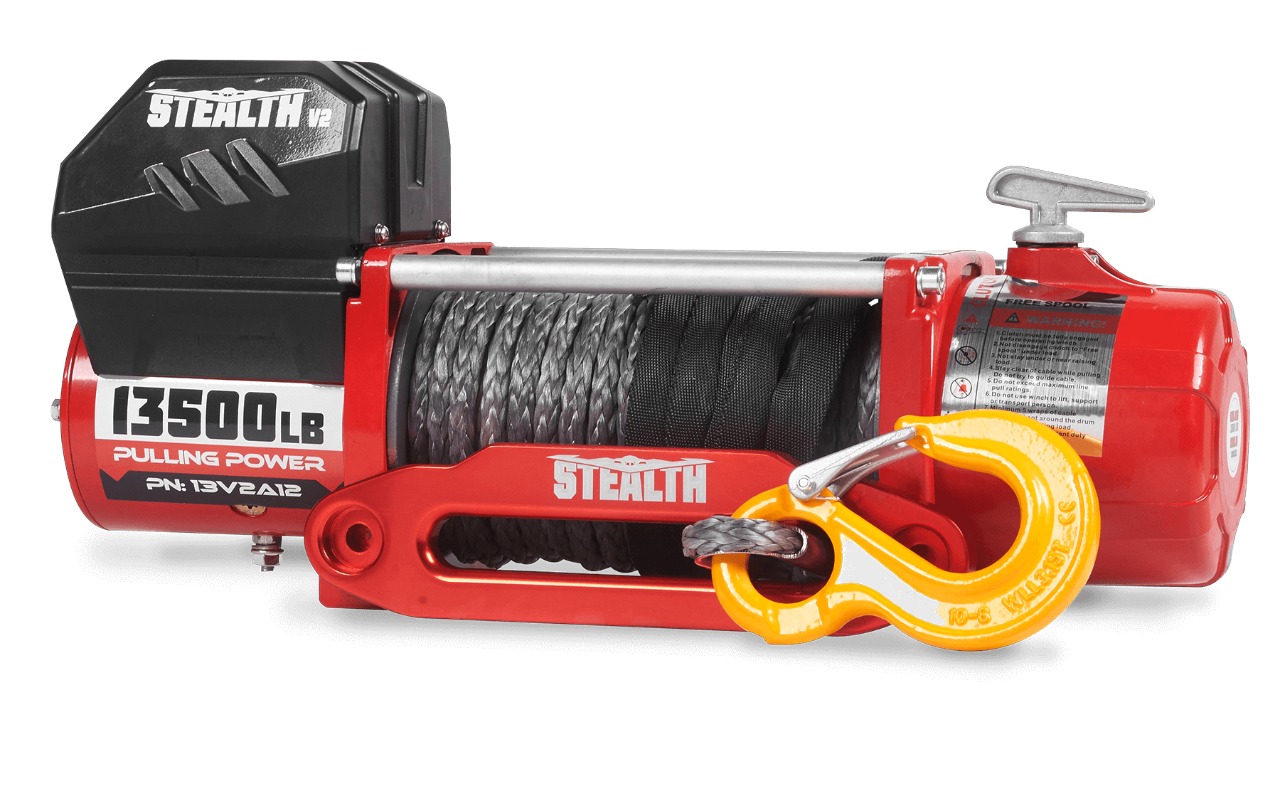 Stealth 13,500lb 12v Electric Winch - Synthetic Rope