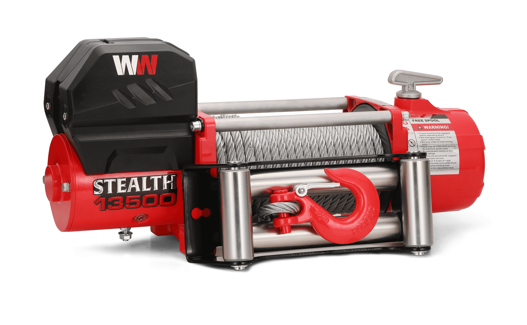 Stealth 13,500lb Electric Winch - 12v Steel Rope