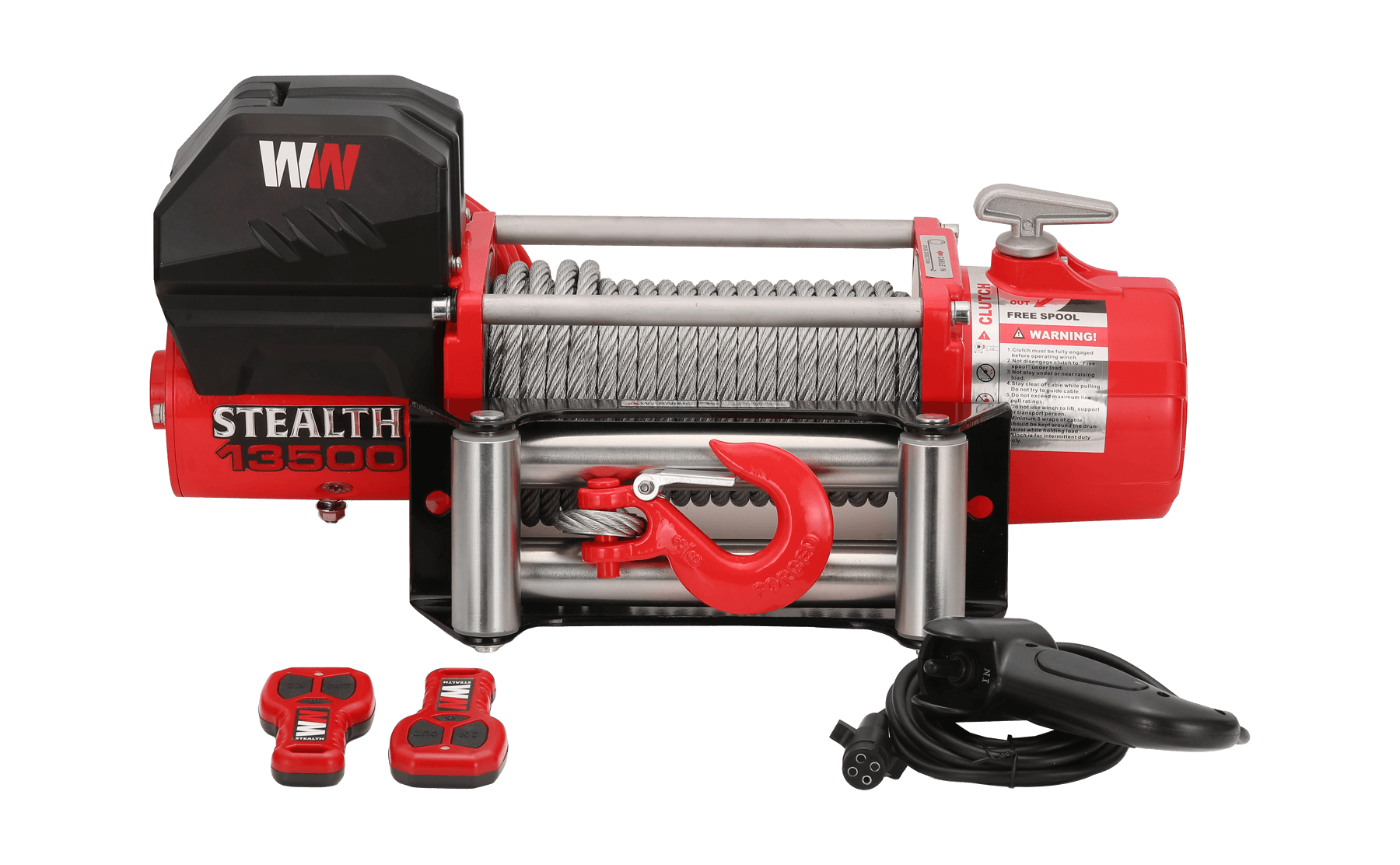 Stealth 13,500lb Electric Winch - 12v Steel Rope
