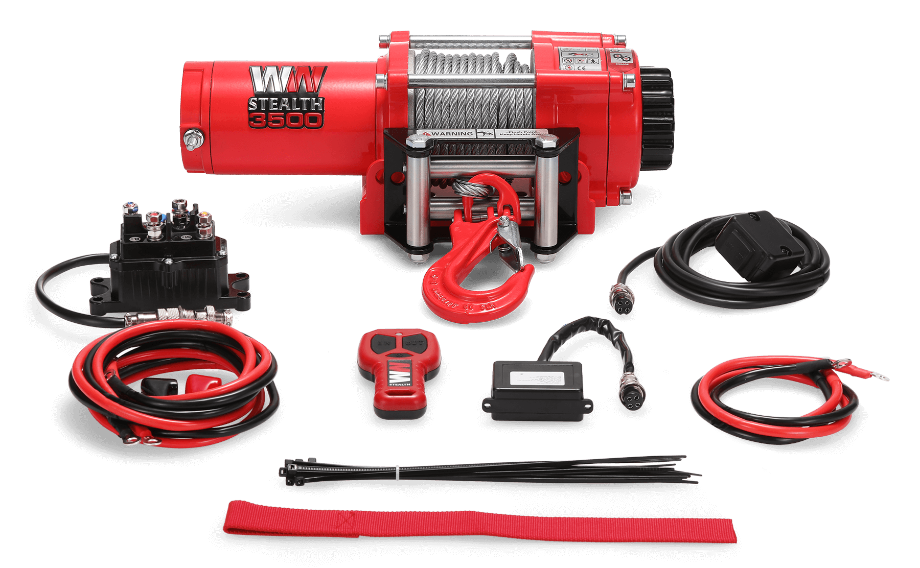 Stealth 3,500lb 12v Electric Winch - Steel Rope