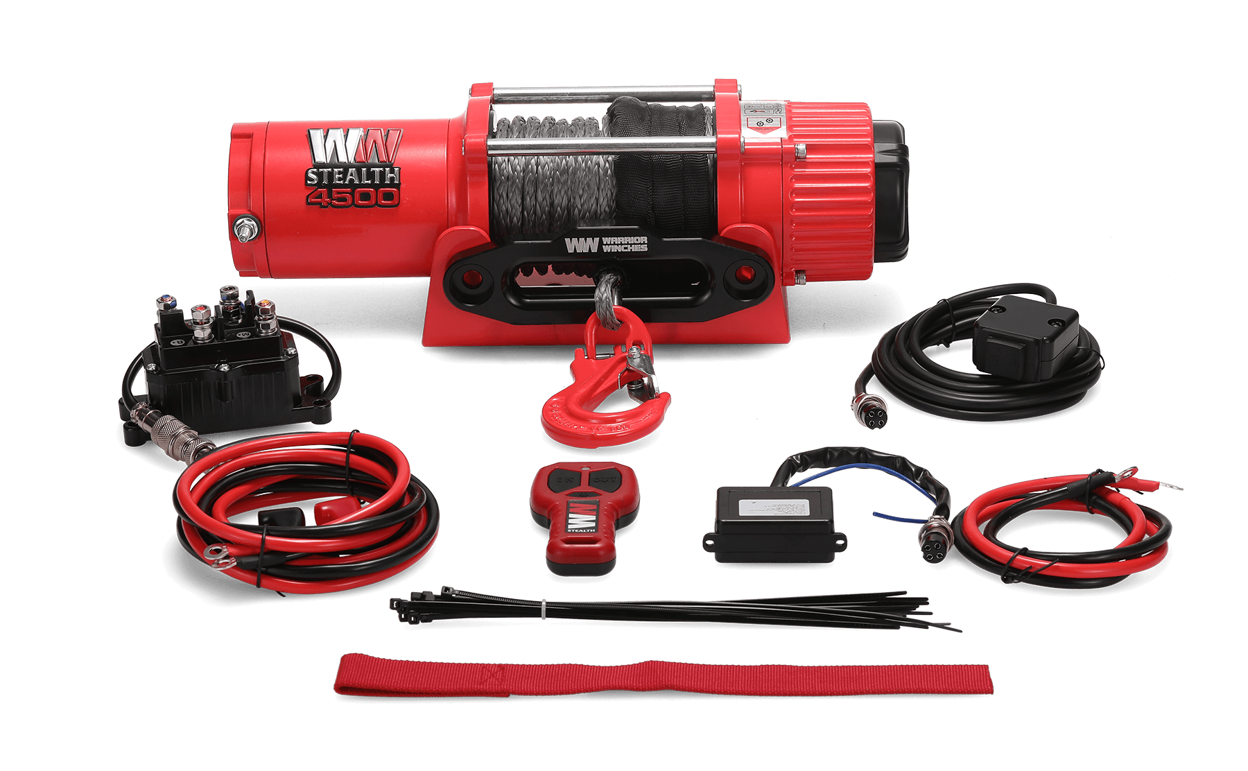 Stealth 4,500lb Electric Winch - 12v Synthetic Rope