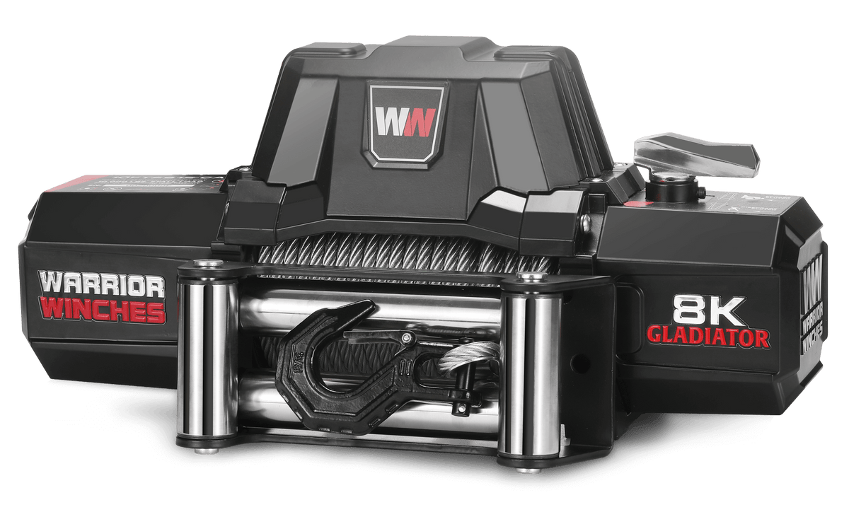 Gladiator V2 F-Type 8,000lb 12v Electric Winch - Warrior Winches USA