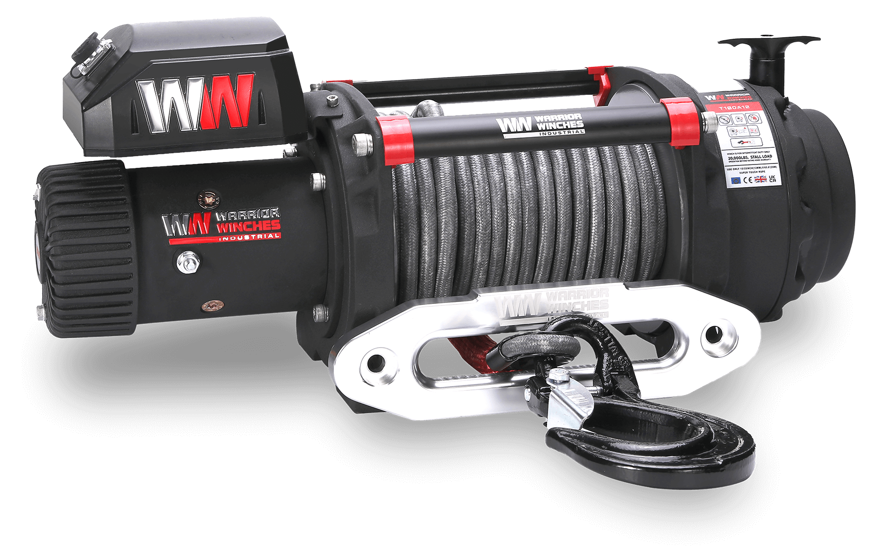 T1000 18,000lb Severe Duty 12v Electric Winch - Synthetic Rope