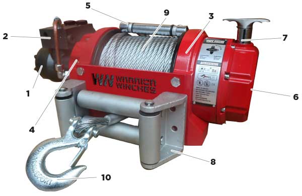 RV 8000 Hydraulic Short Drum Winch Parts Image