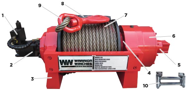 JP10 22,000lb (10 Ton) Industrial Hydraulic Winch Parts Image