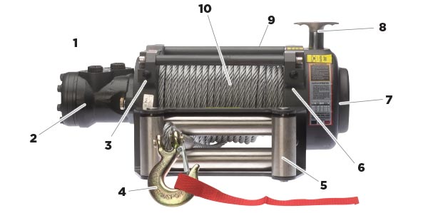 NH 15,000lb Industrial Hydraulic Winch Parts Image