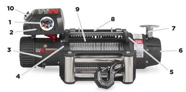 T1000 12,500lb Severe Duty 12v Electric Winch - Steel Rope Parts Image