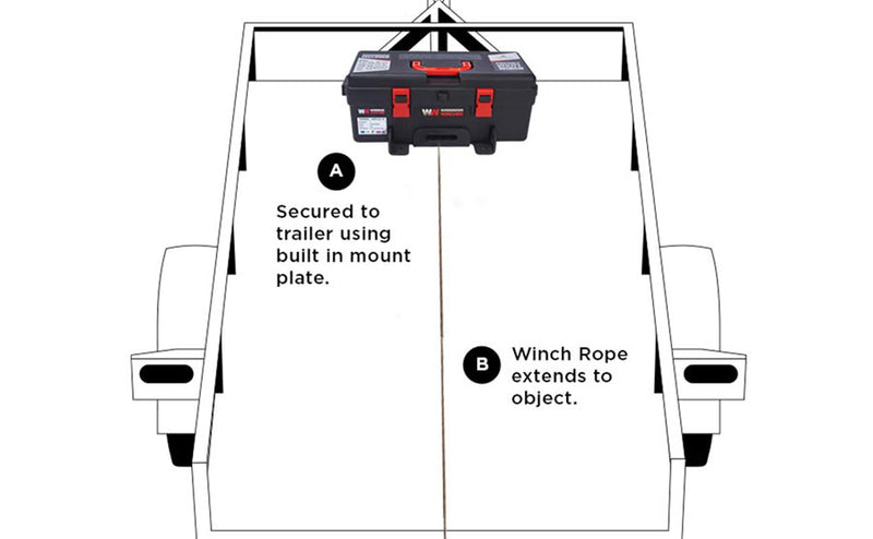 Trojan 4,000lb 12v Electric Winch - Portable Utility