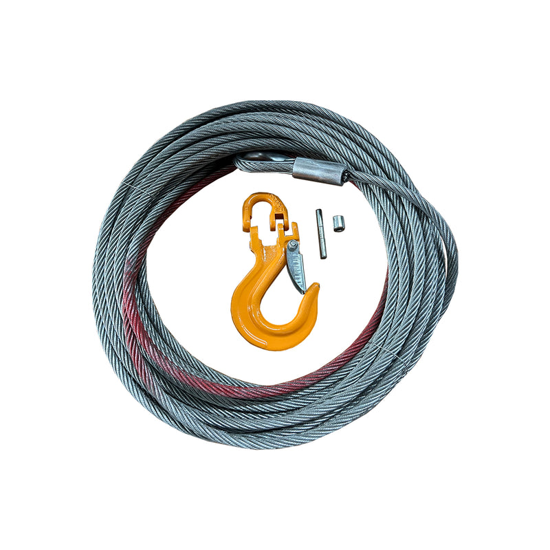 7/13" x 78' Steel Cable with Hook