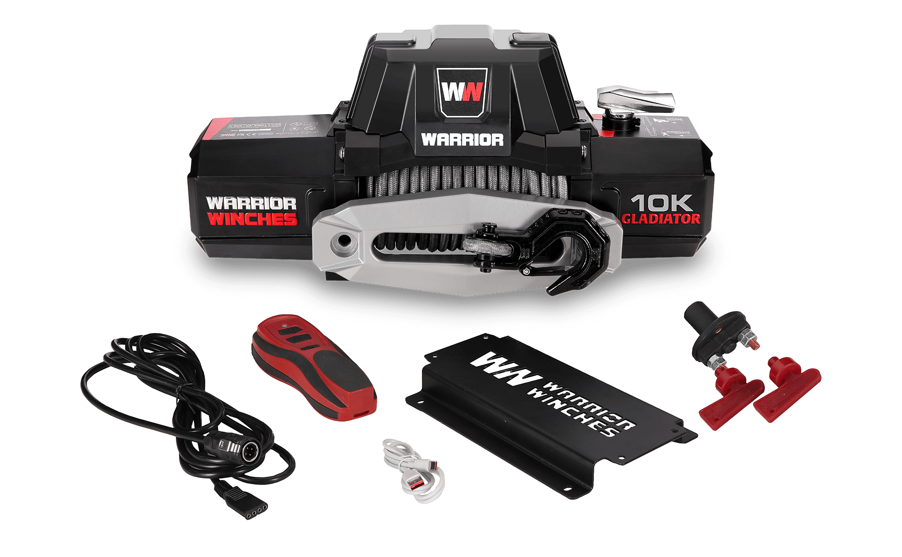 Gladiator F-Type 10,000lb 12v Electric Winch - Synthetic Rope