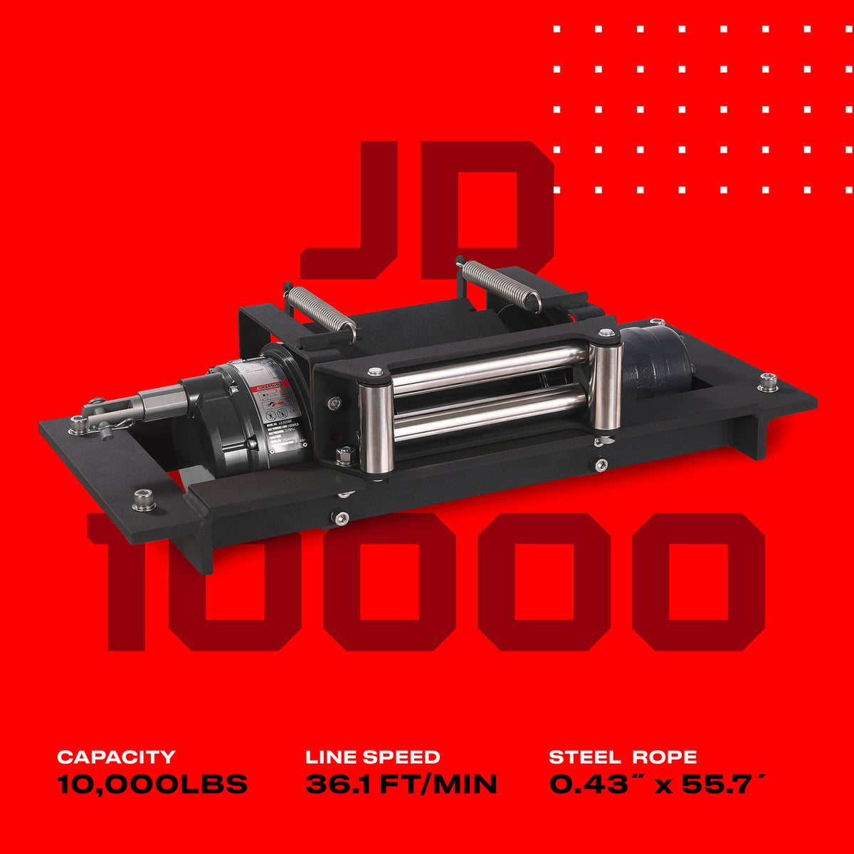 JD10 10,000lb Industrial Hydraulic Winch