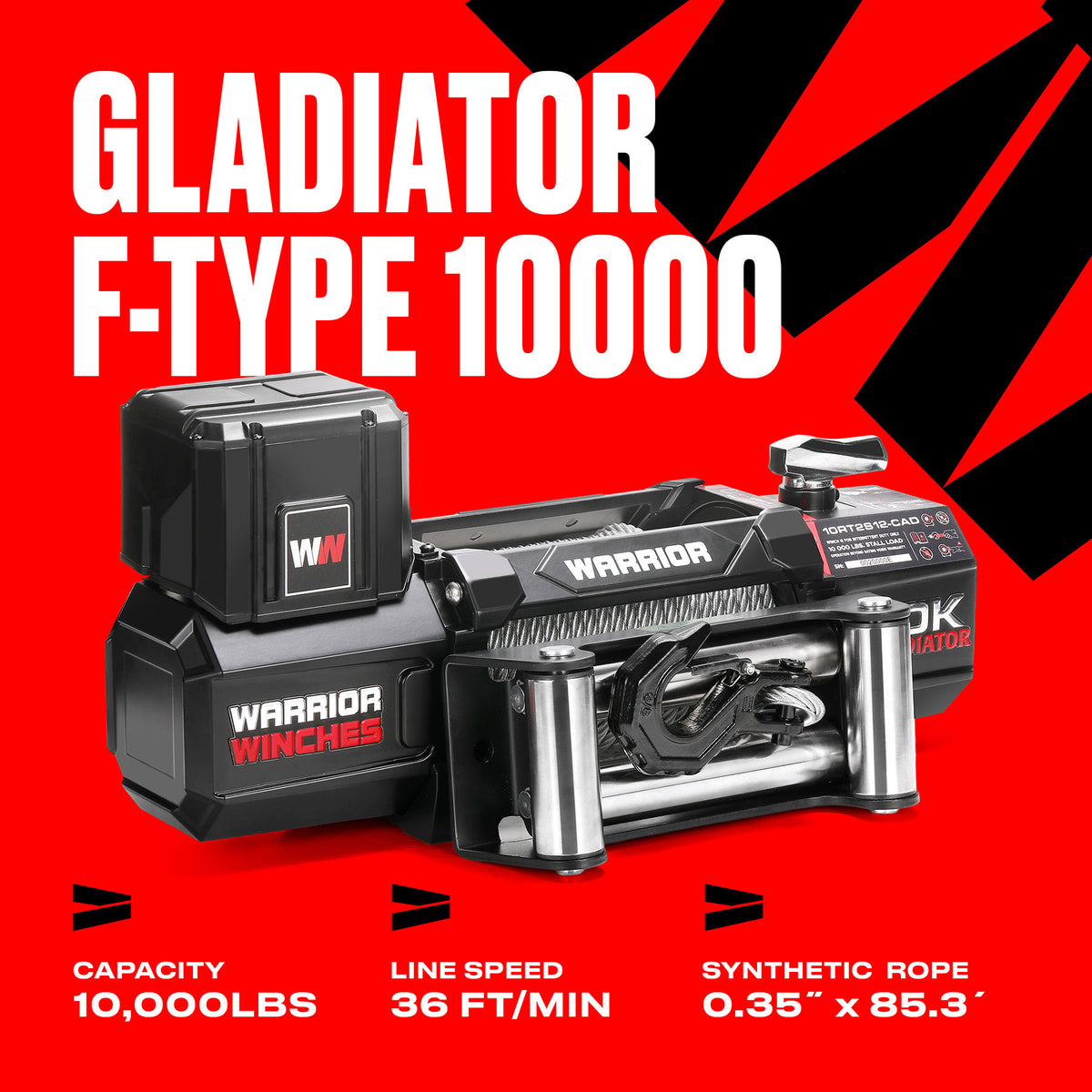 Gladiator V2 R-Type 10,000 Electric Winch - 12v Steel Rope