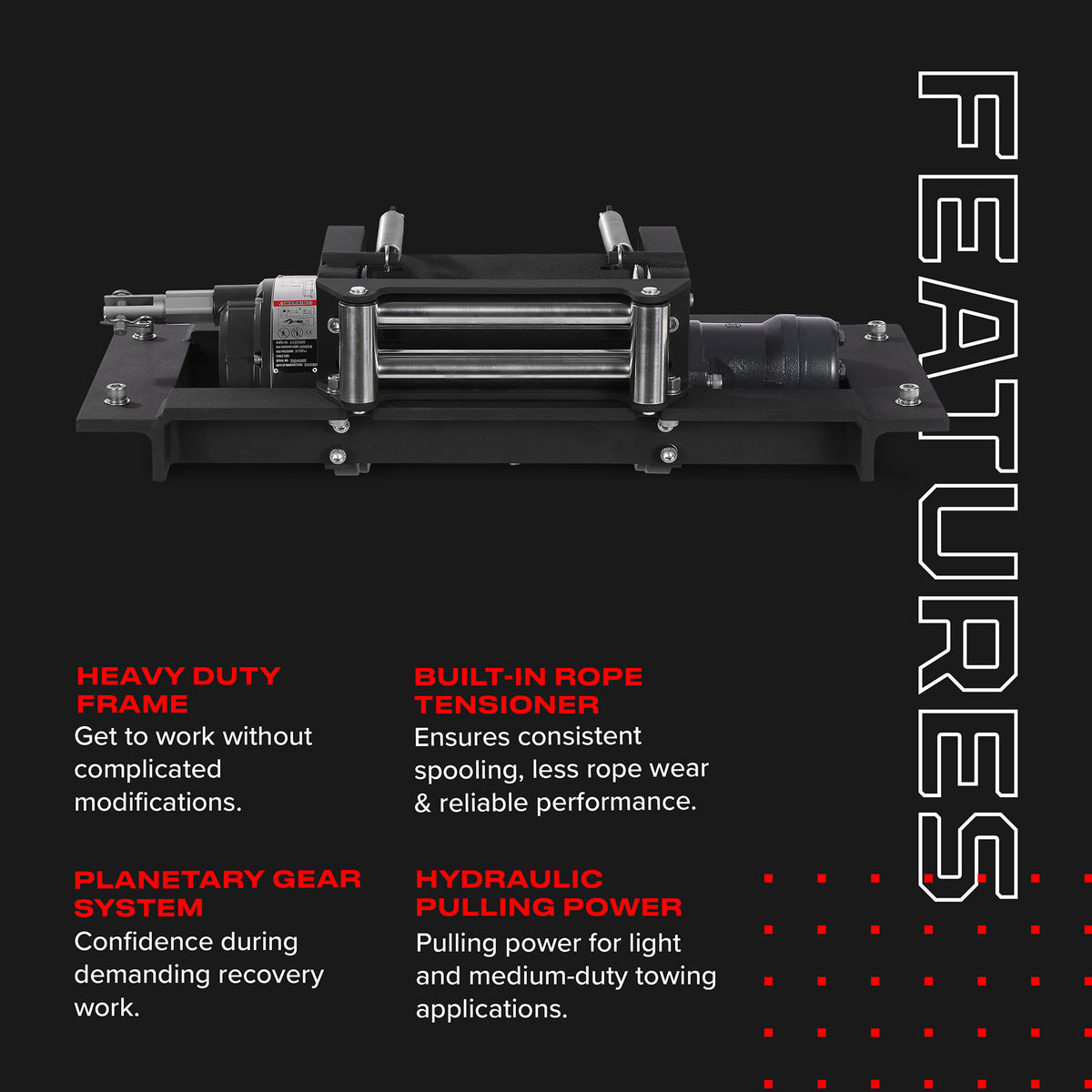 JD12 12,000lb Industrial Hydraulic Winch