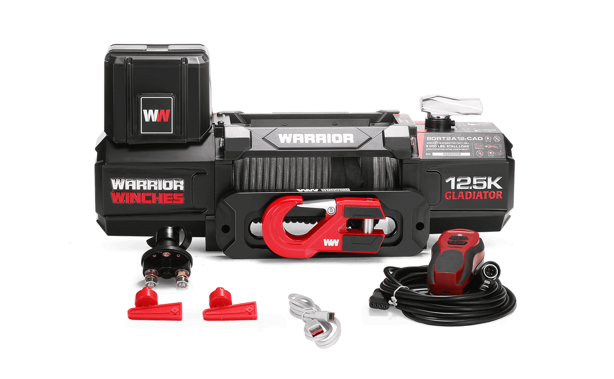 Gladiator V2 R-Type 12,500 Electric Winch - 12v Synthetic Rope