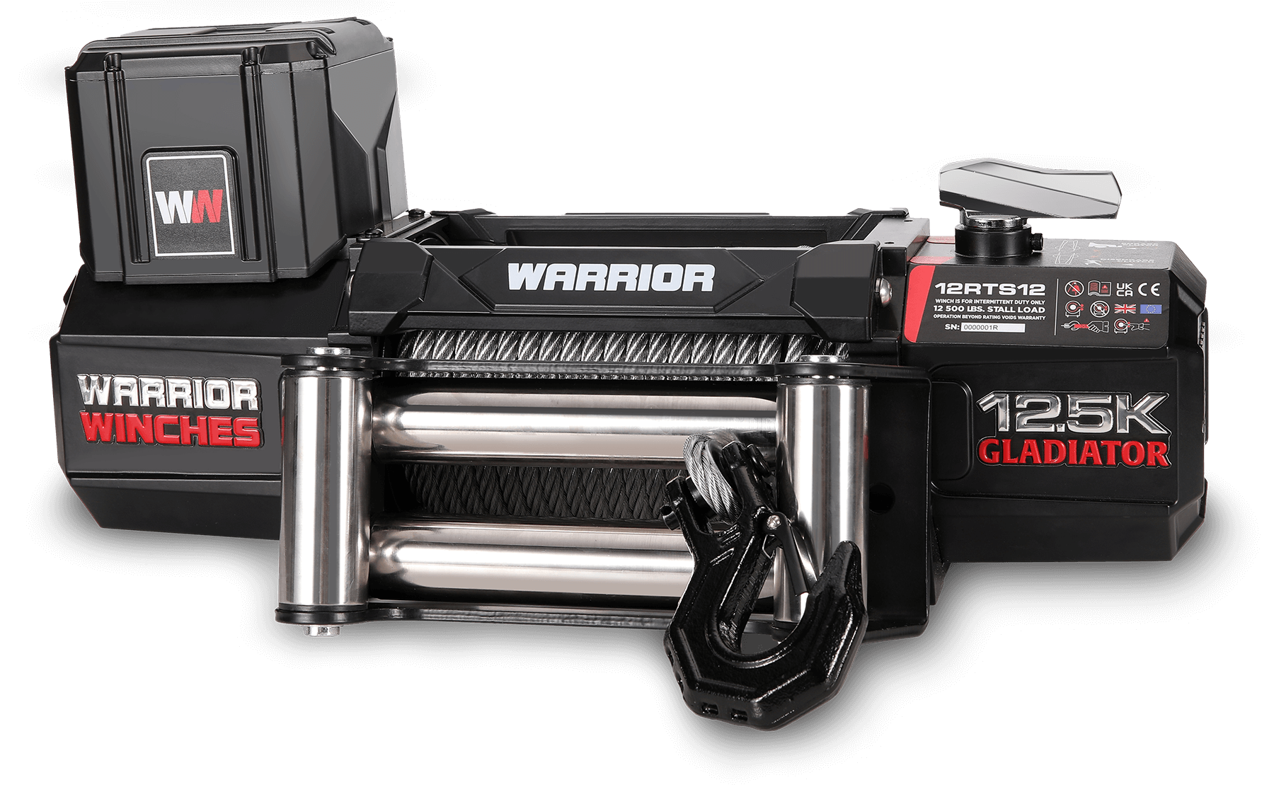 Gladiator R-Type 12,500lb 12v Electric Winch - Steel Rope