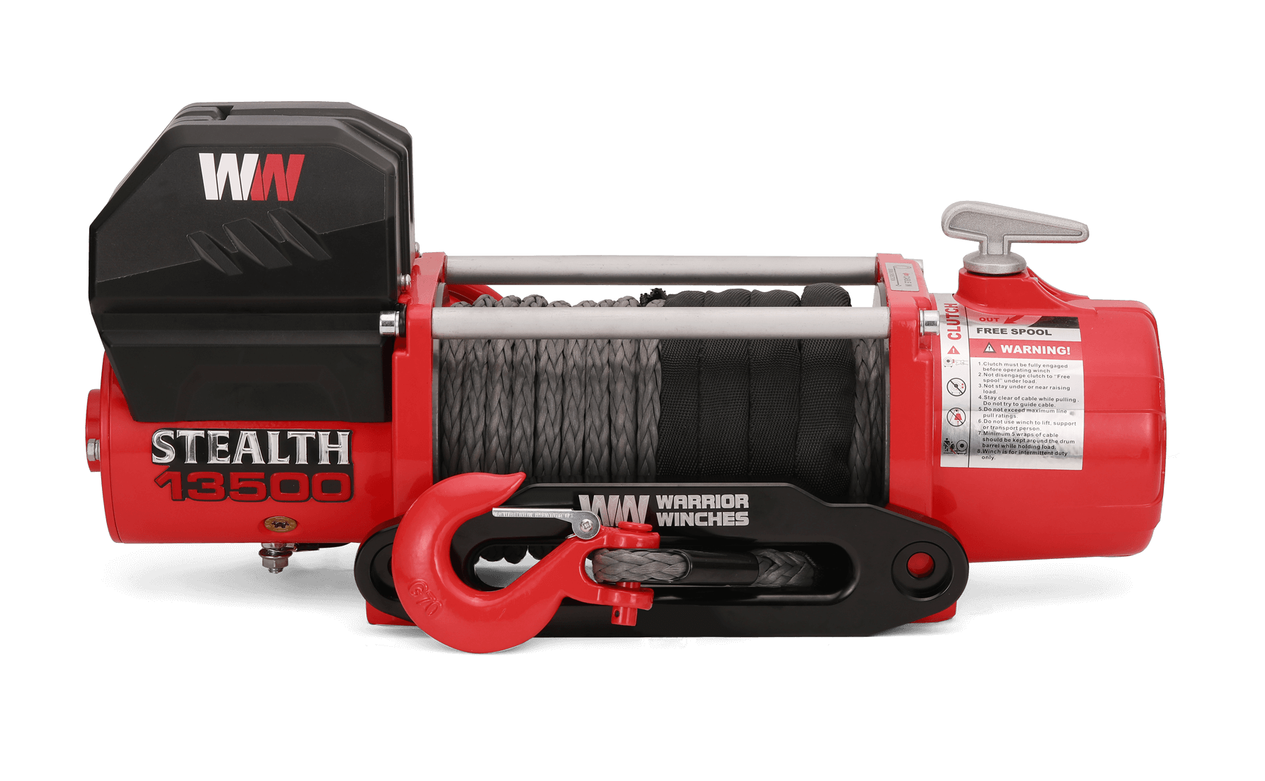 Warrior Stealth 13,500lb 12v Synthetic Rope Winch