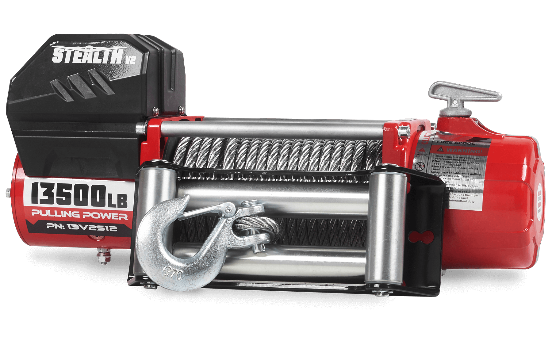 Stealth 13,500lb 12v Electric Winch - Steel Rope