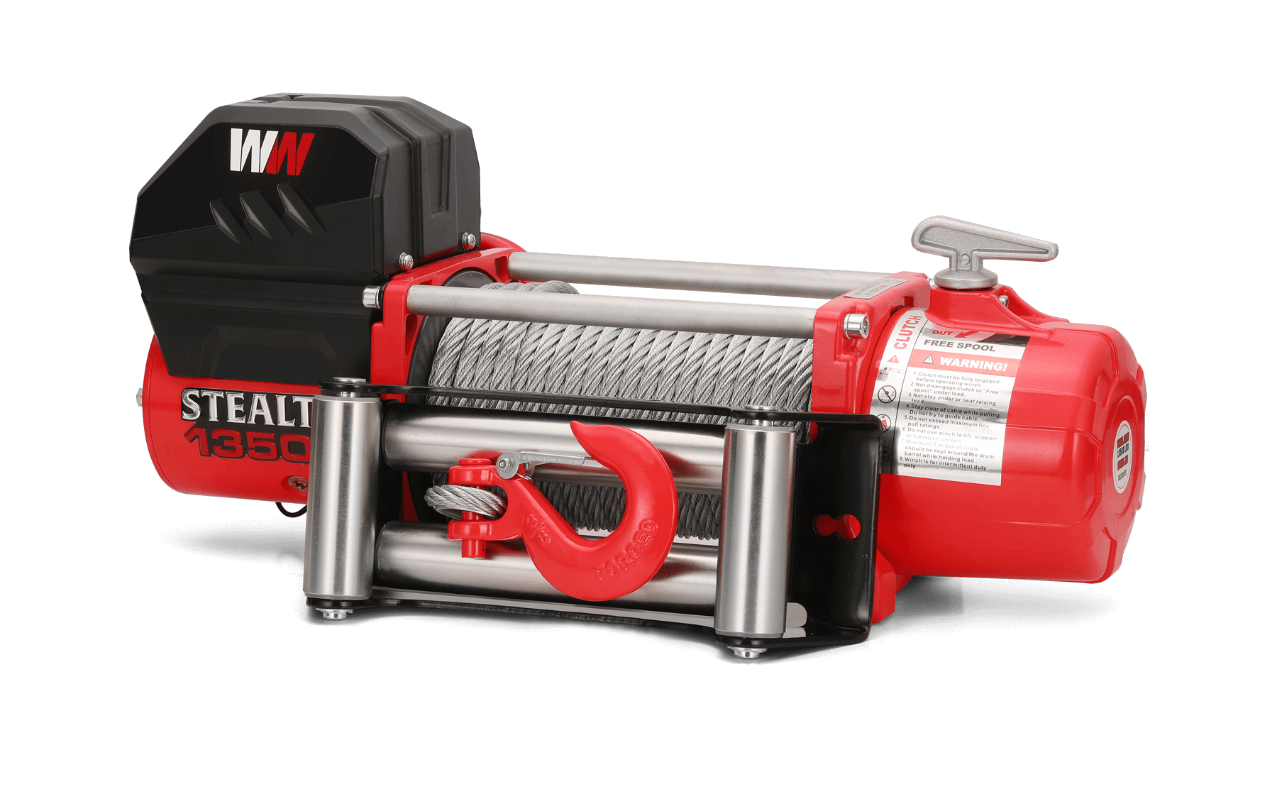 Stealth 13,500lb Electric Winch - 12v Steel Rope