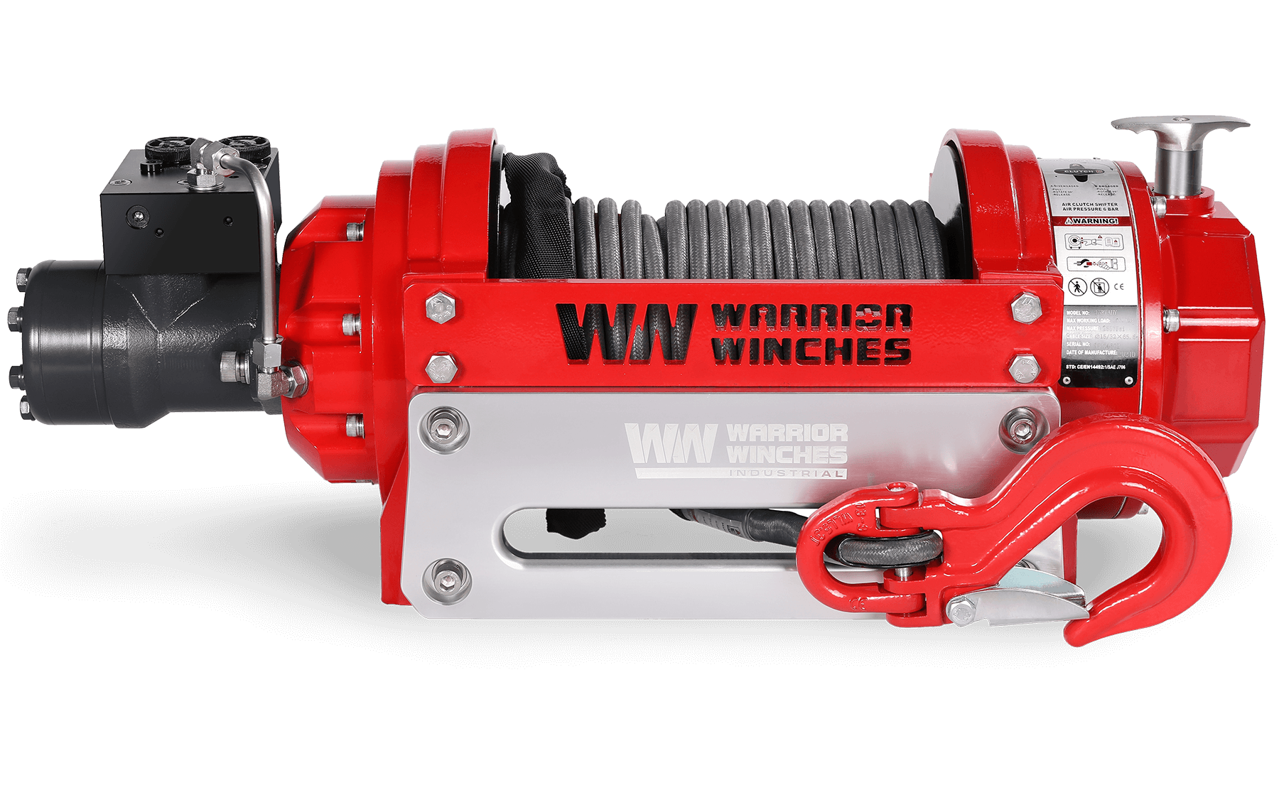 RV15 15,000lb (6.8 Ton) Industrial Hydraulic Winch - Synthetic Rope