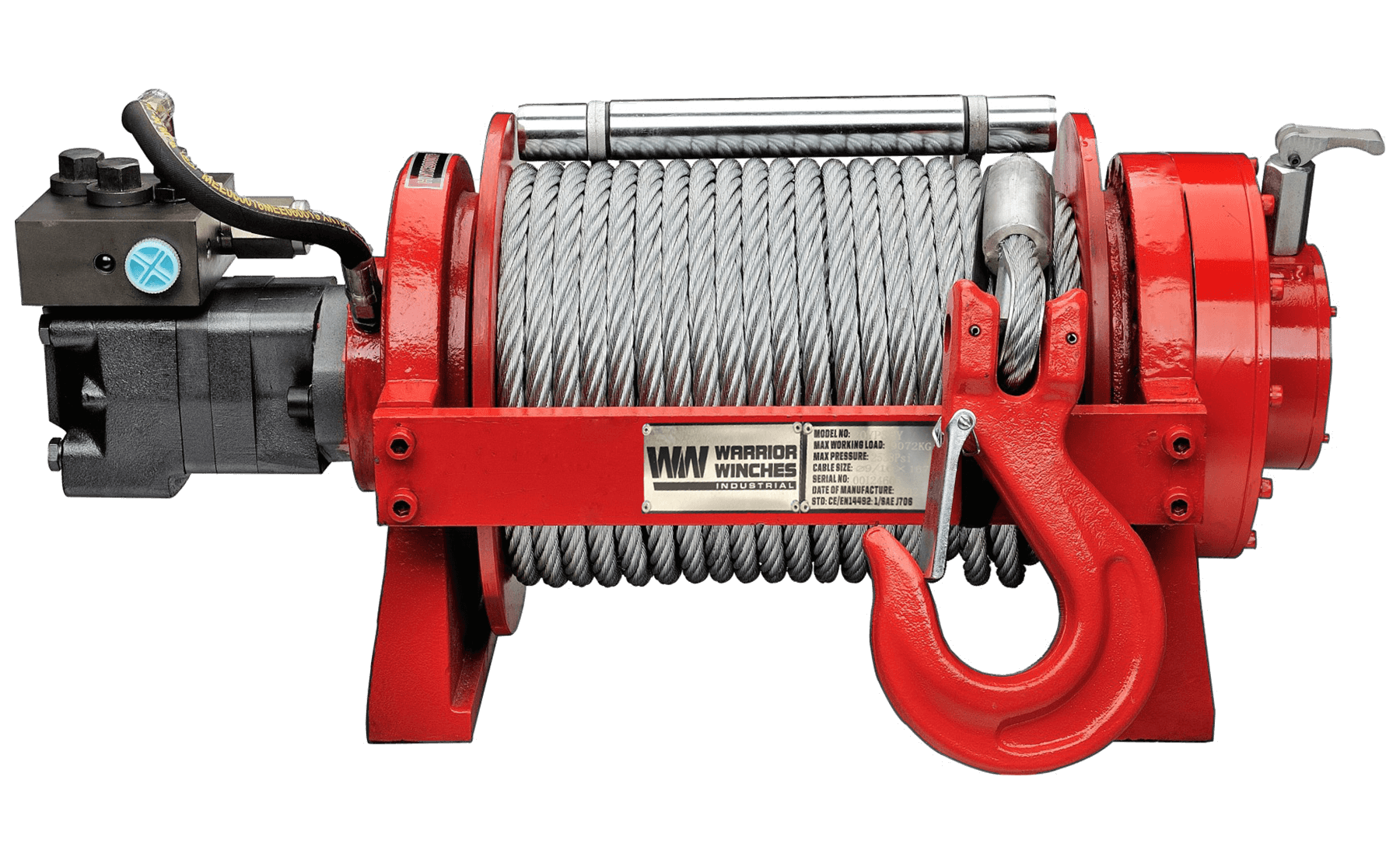 YP9 20,000lb (9 Ton) Skid Steer Hydraulic Winch - Steel Rope