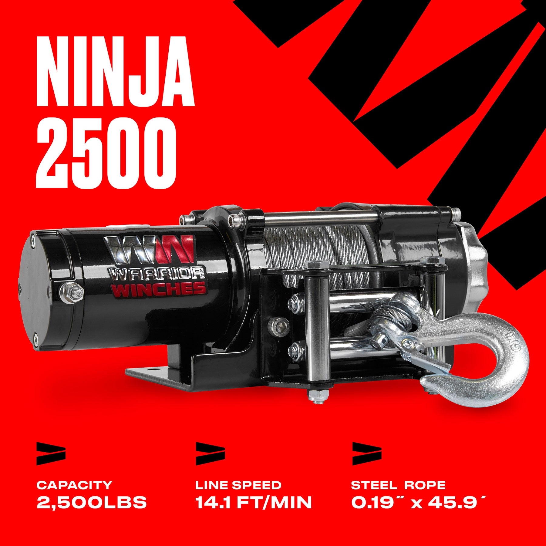 Ninja 2,500lb 12v Electric Winch | Warrior Winches
