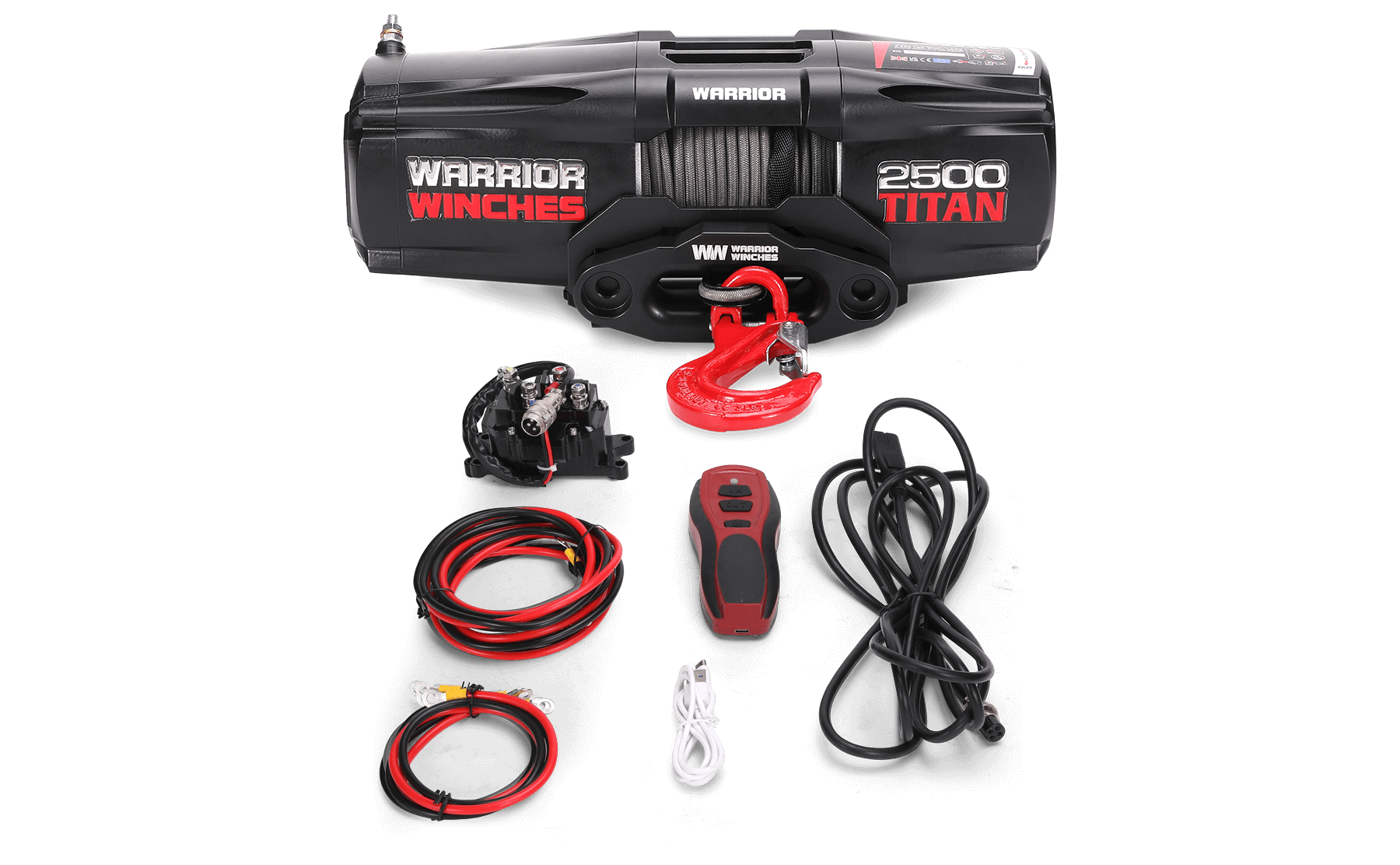 Titan 2,500lb 12v Electric Winch - Synthetic Rope