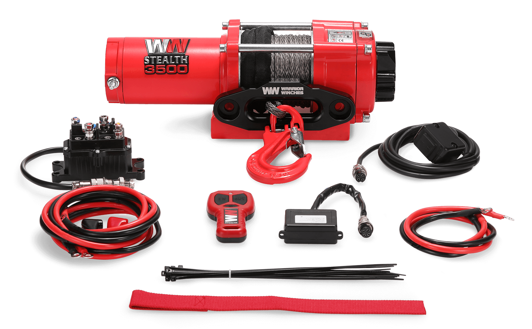 Stealth 3,500lb 12v Electric Winch - Synthetic Rope