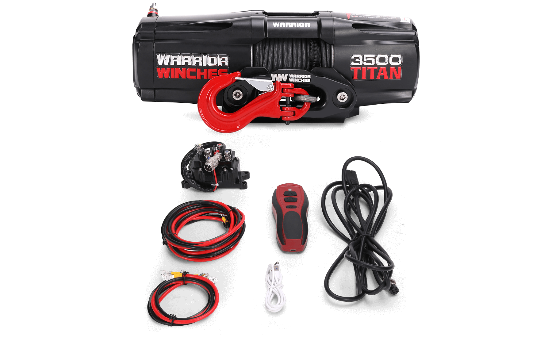 Titan 3,500lb 12v Electric Winch - Synthetic Rope
