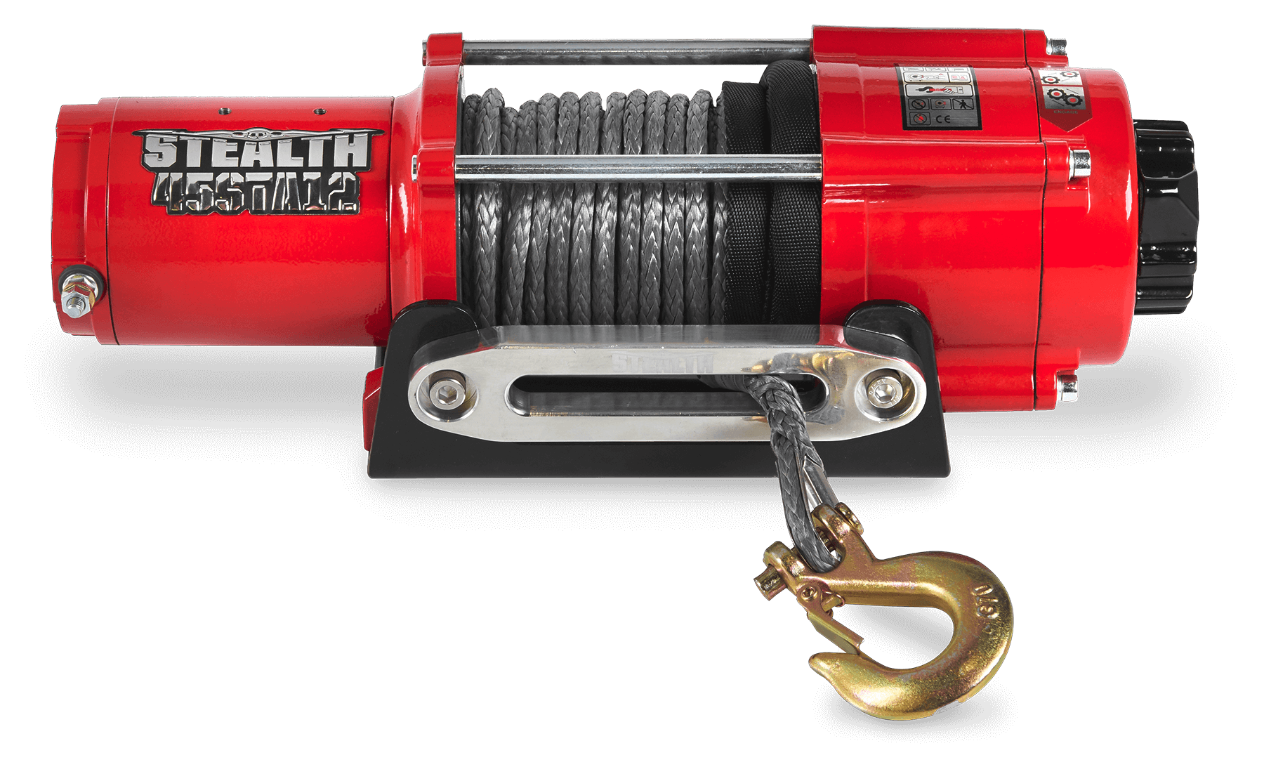 Stealth 4,500lb 12v Electric Winch - Synthetic Rope