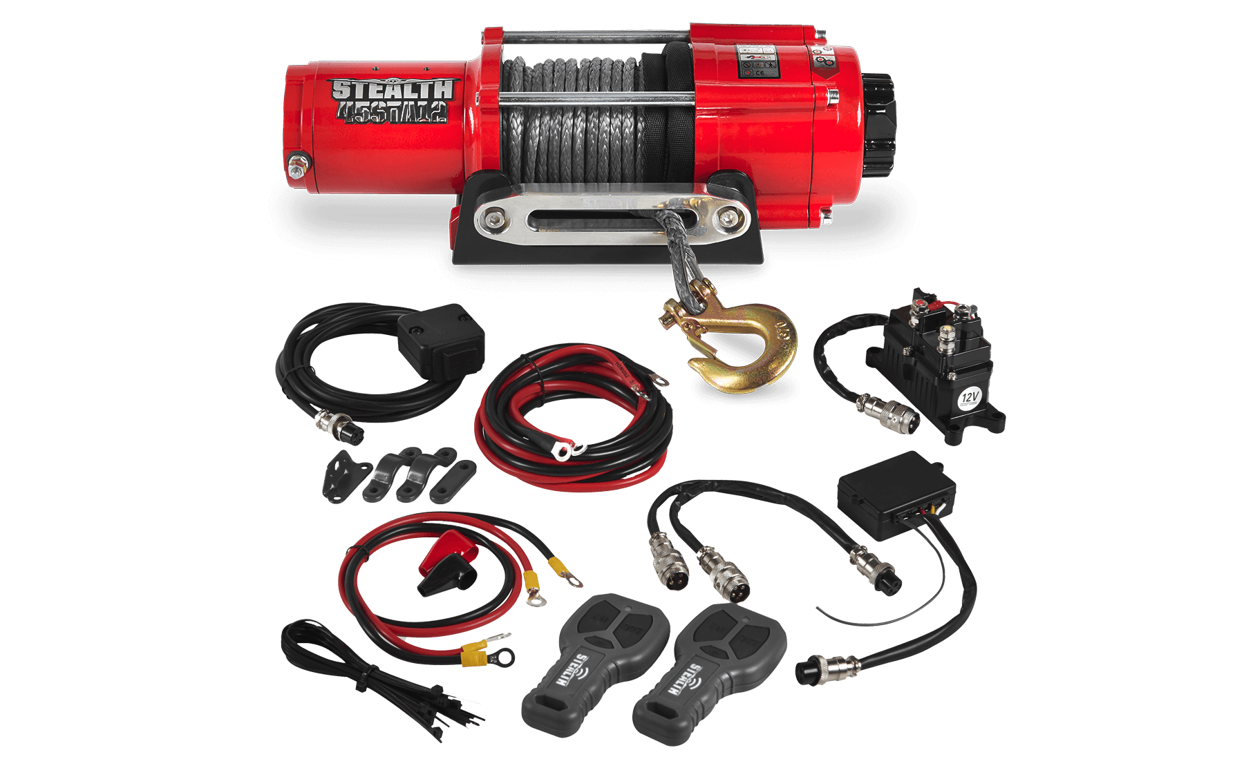 Stealth 4,500lb 12v Electric Winch - Synthetic Rope