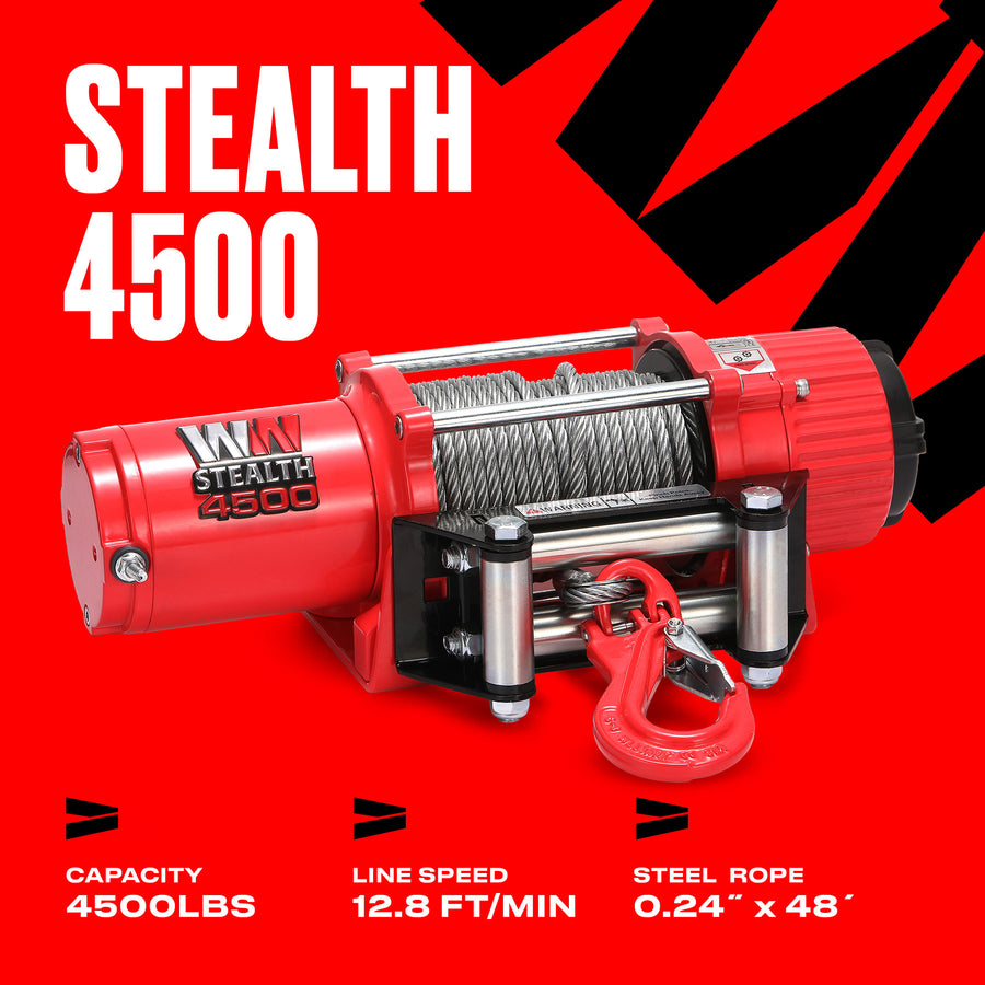 Stealth 4,500lb 12v Steel Rope Winch | Warrior Winches