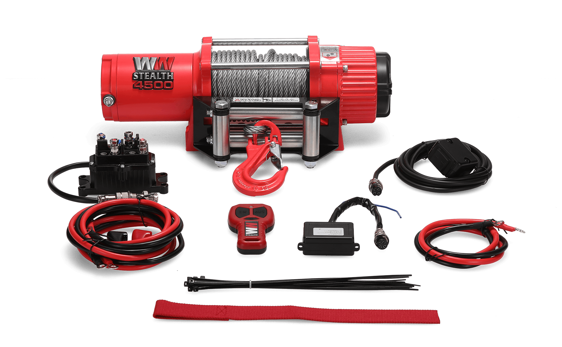 Stealth 4,500lb Electric Winch - 12v Steel Rope