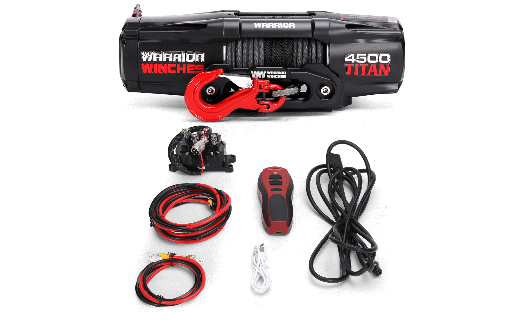 Titan 4,500lb 12v Electric Winch - Synthetic Rope