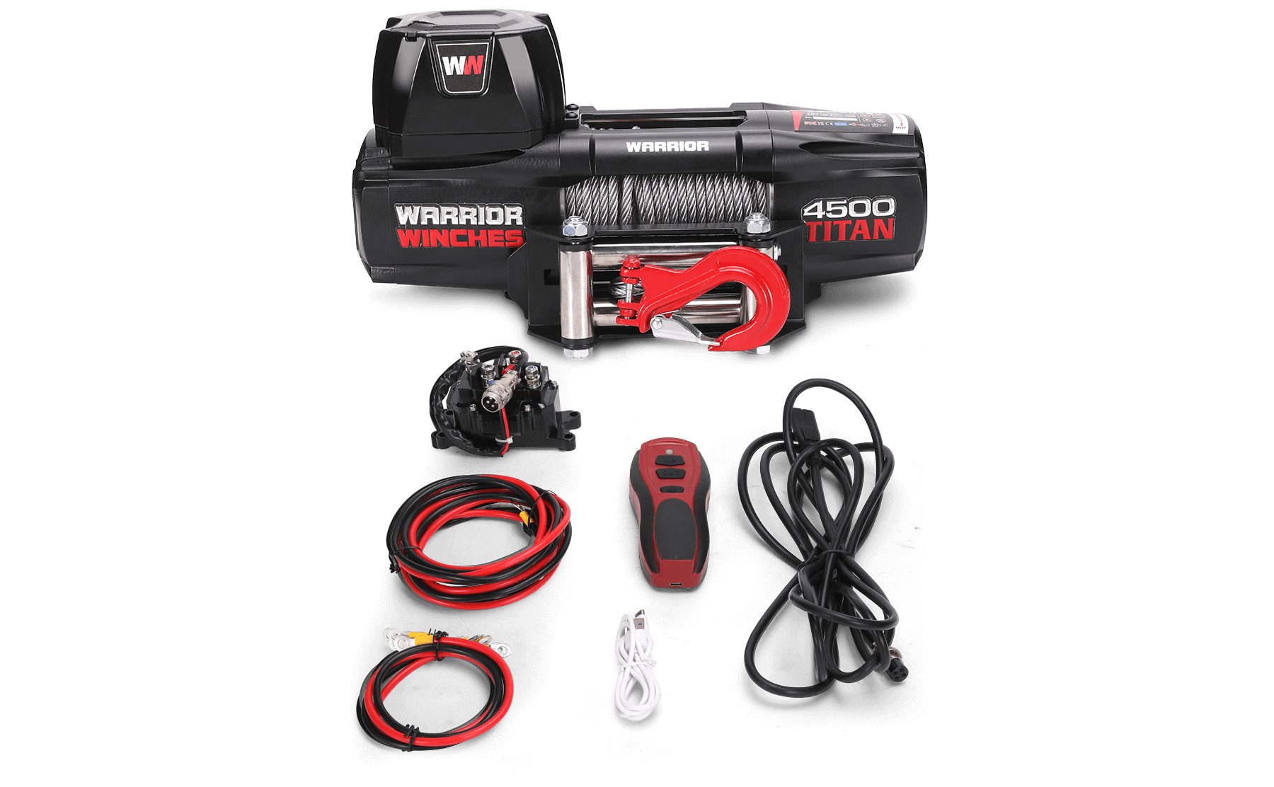 Titan 4,500lb 12v Electric Winch - Steel Rope