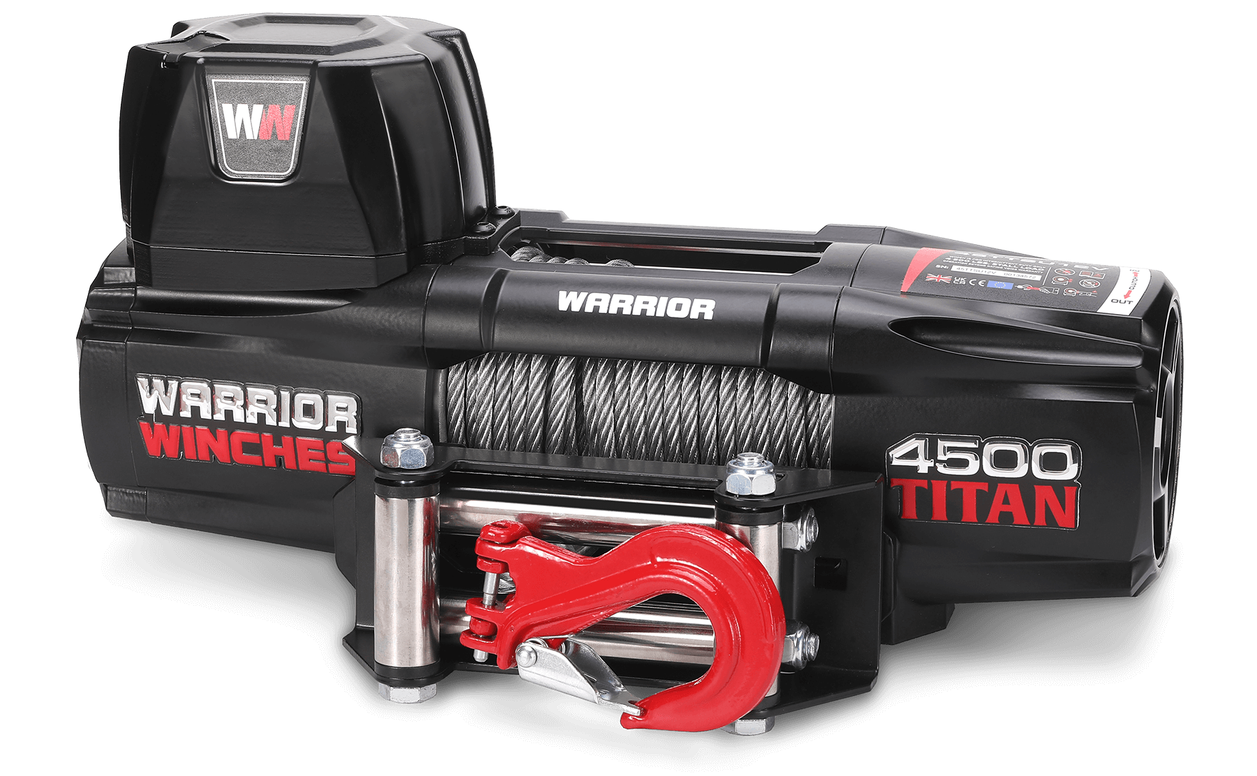 Titan 4,500lb 12v Electric Winch - Steel Rope