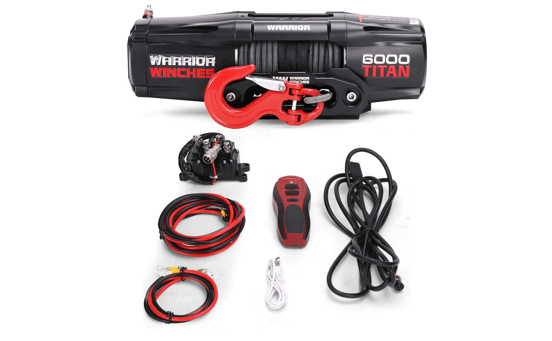 Titan 6,000lb 12v Electric Winch - Synthetic Rope