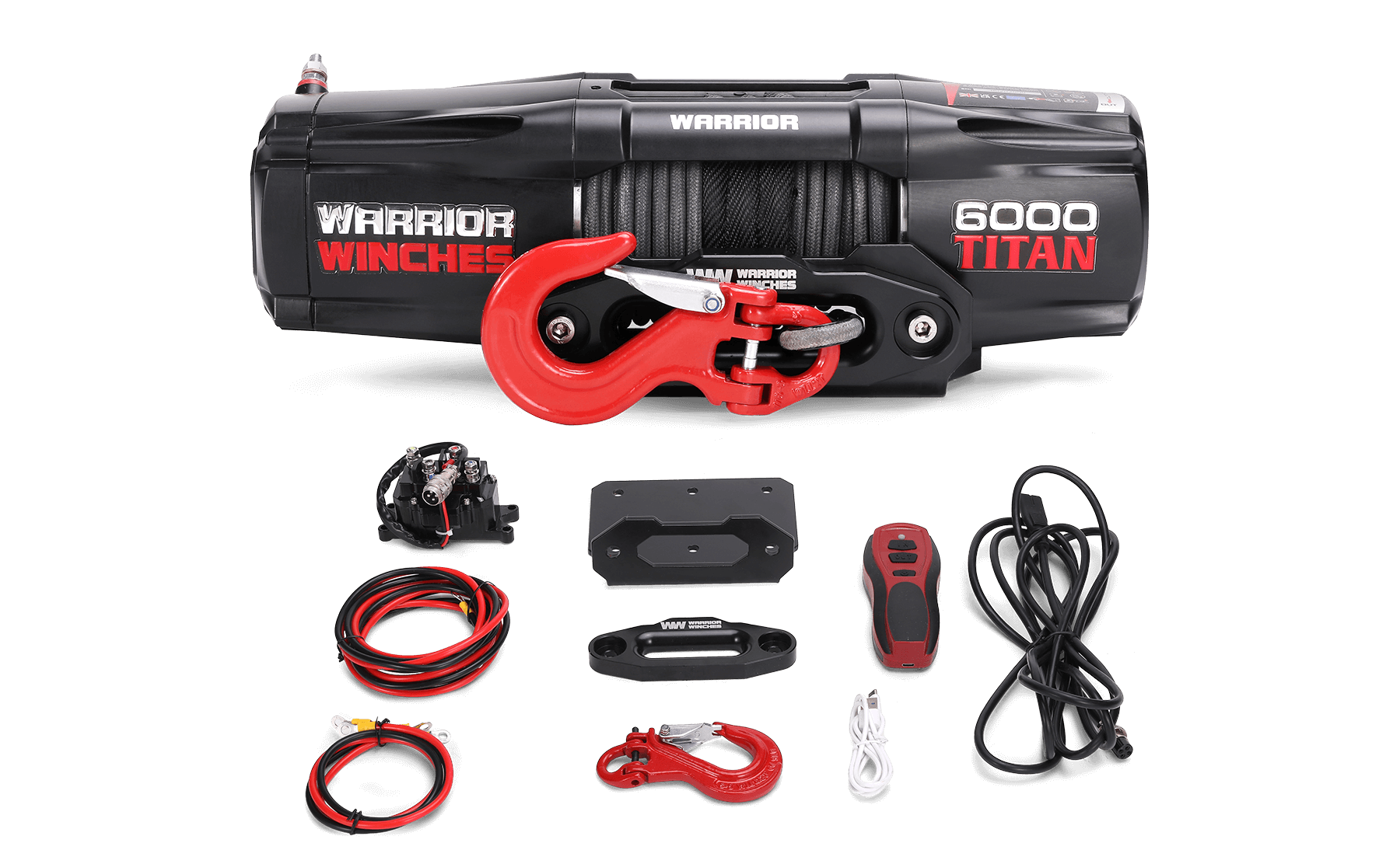 Titan 6,000lb 12v Electric Winch - Synthetic Rope