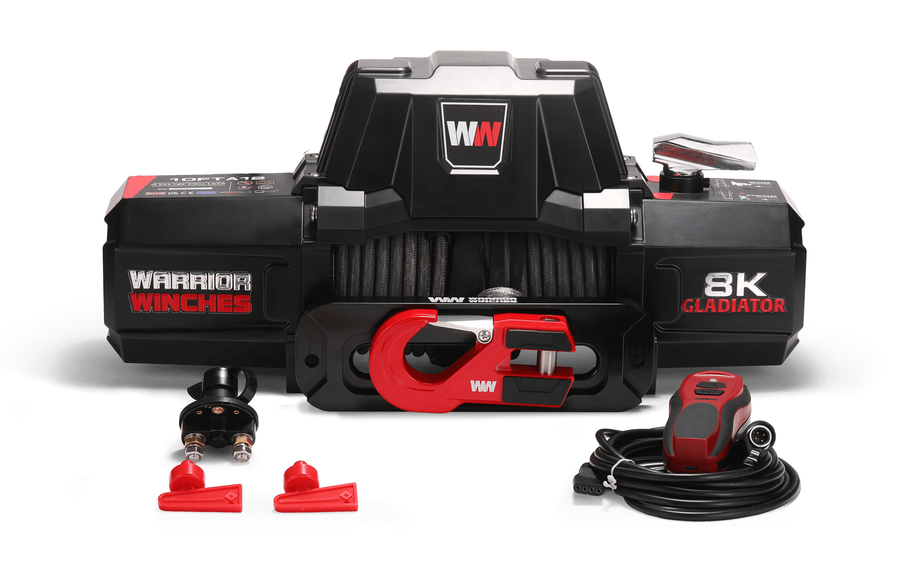 Gladiator V2 F-Type 8,000lb 12v Electric Winch - Synthetic Rope