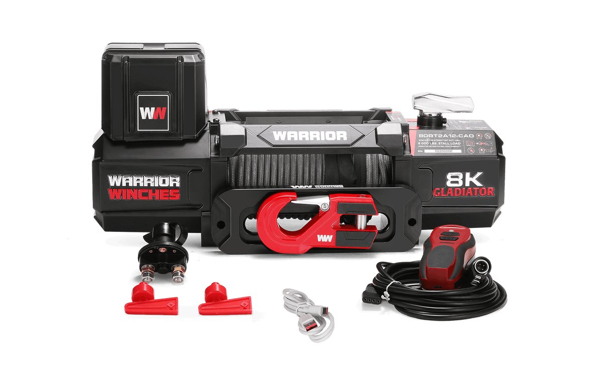 Gladiator V2 R-Type 8,000 Electric Winch - 12v Synthetic Rope