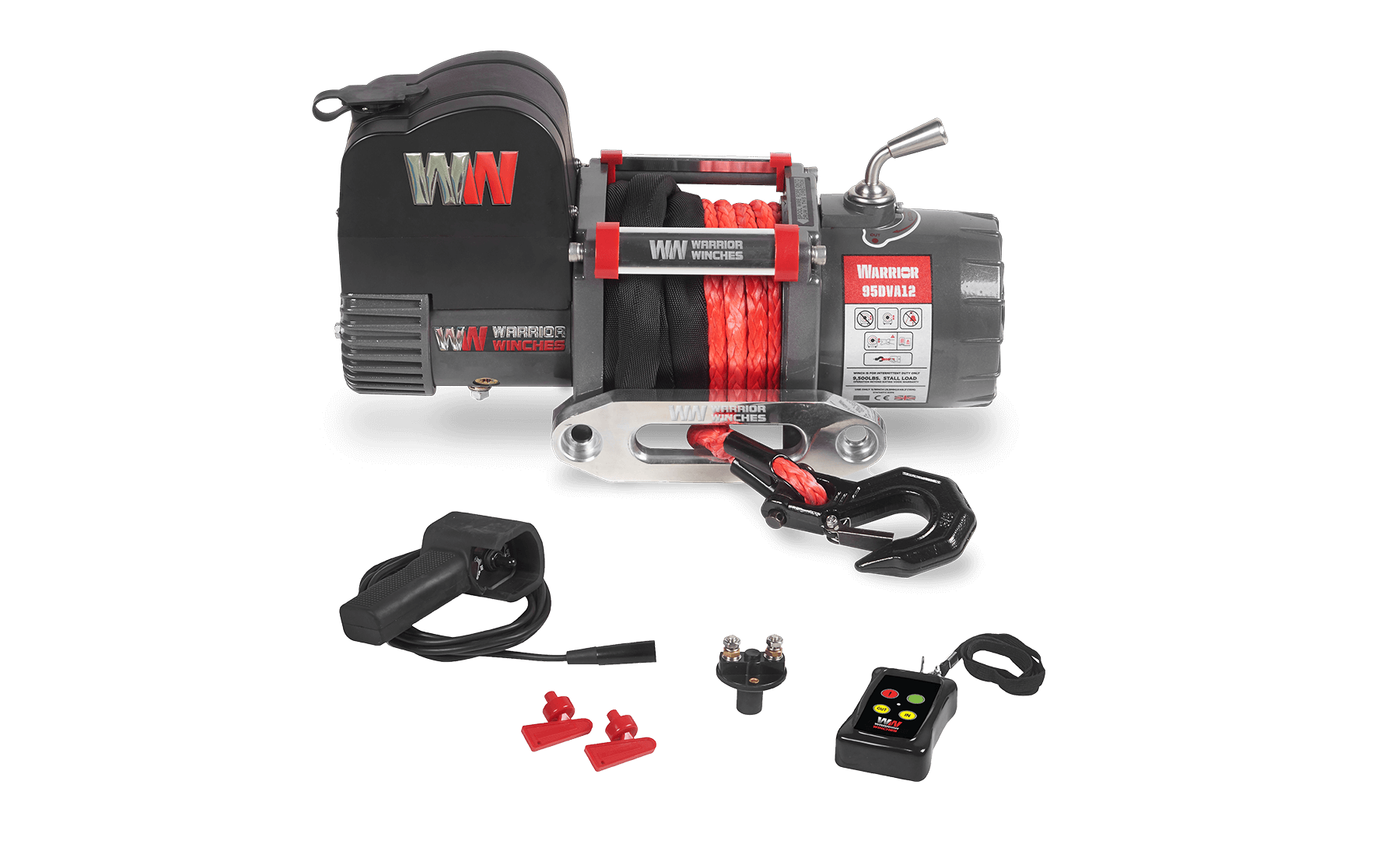 Samurai 9,500lb Short Drum 12v Electric Winch - Synthetic Rope