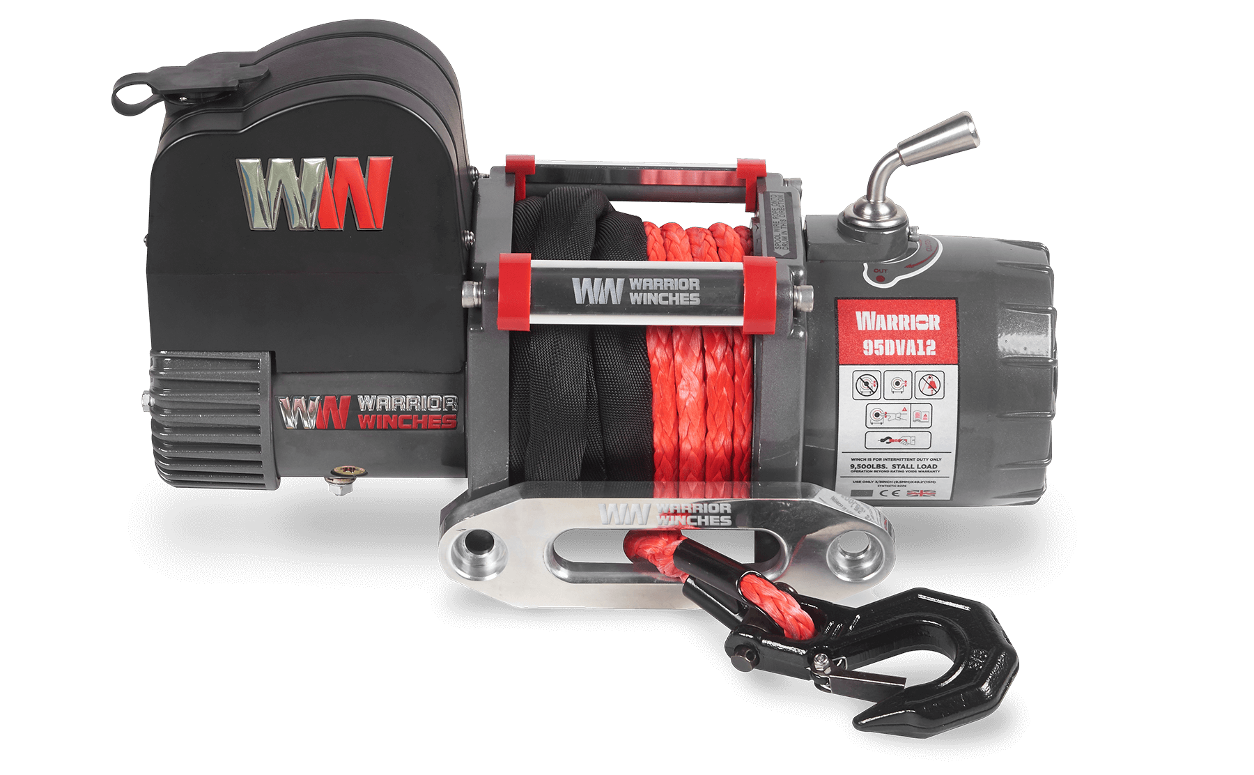 Samurai 9,500lb Short Drum 12v Electric Winch - Synthetic Rope