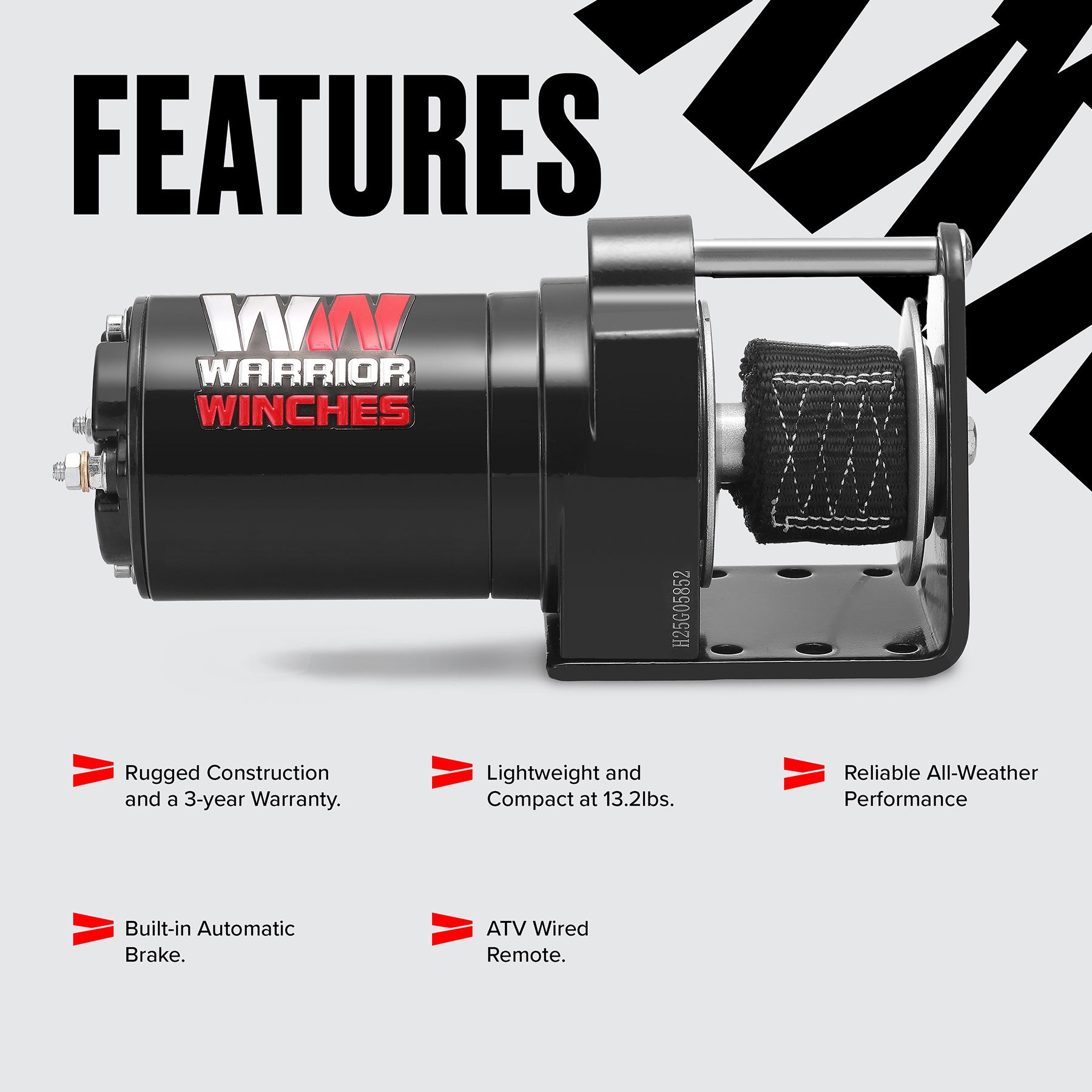 SP4000 600lbs Snow Plow 12V Electric WInch - Warrior Winches USA