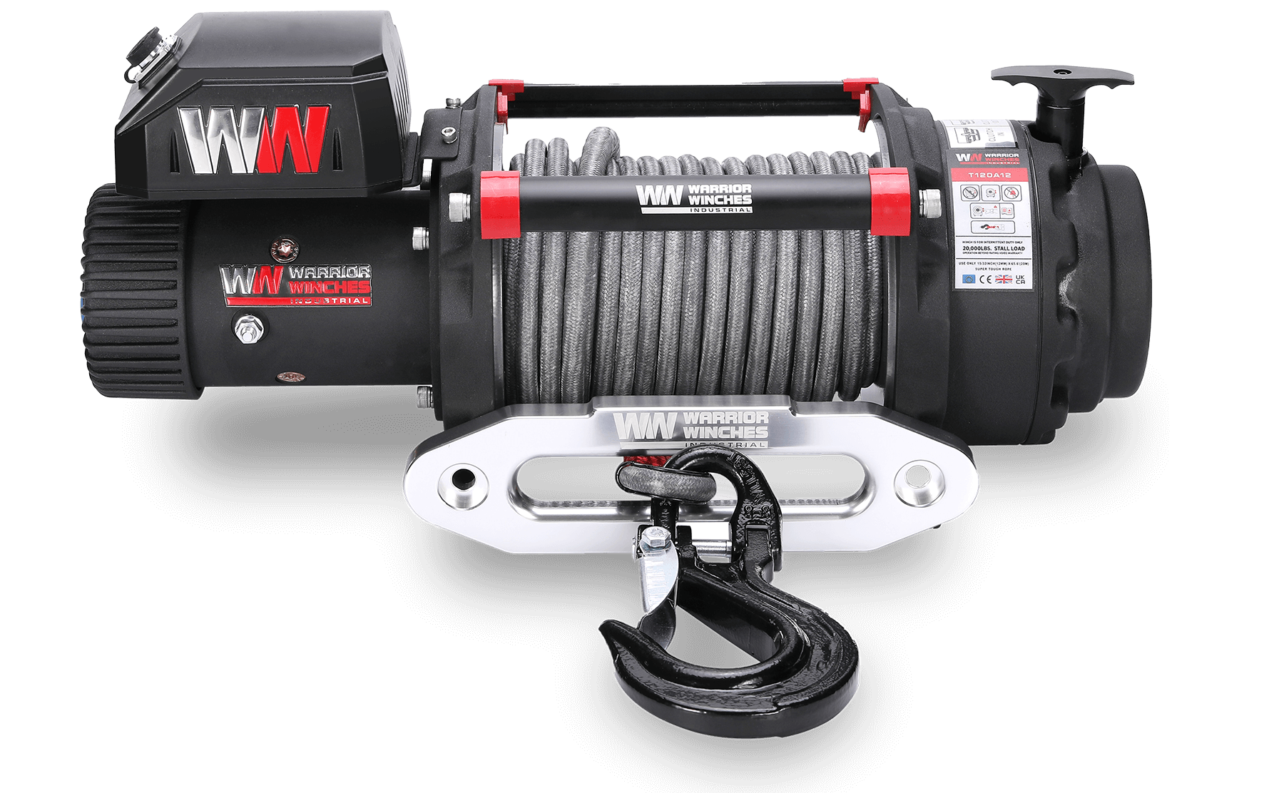 T1000 20,000lb Severe Duty 12v Electric Winch - Synthetic Rope