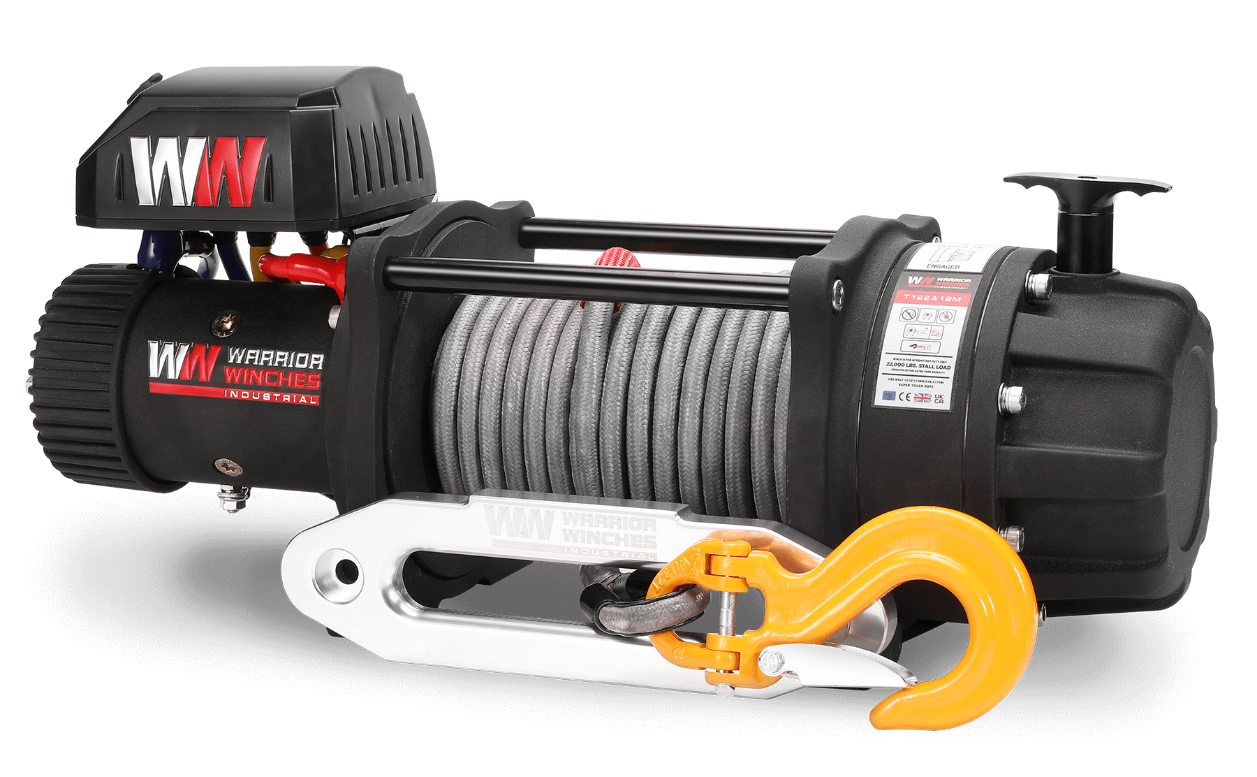 T1000 22,000lb Severe Duty 12v Electric Winch - Synthetic Rope