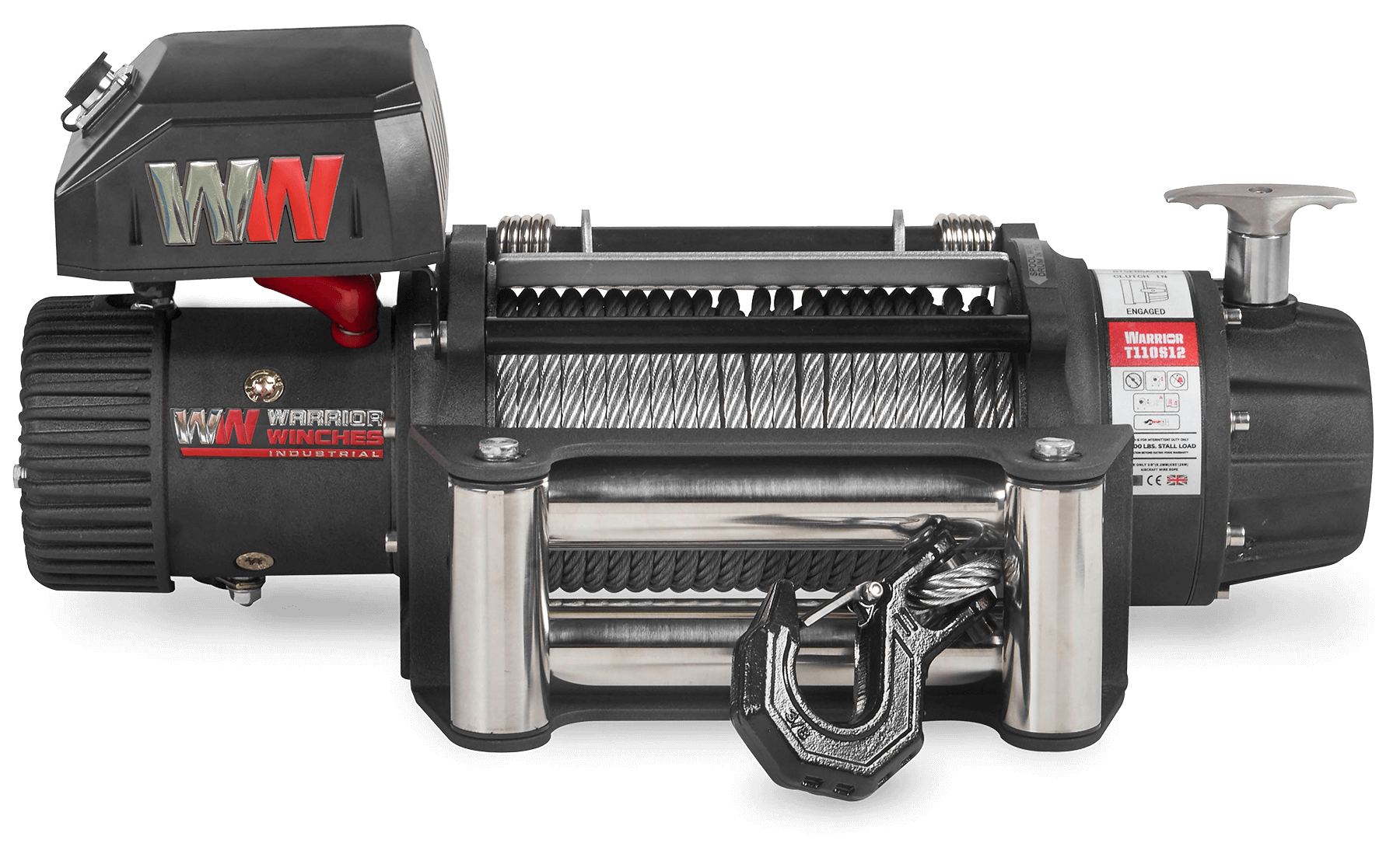 T1000 12,500lb Severe Duty 12v Electric Winch - Steel Rope