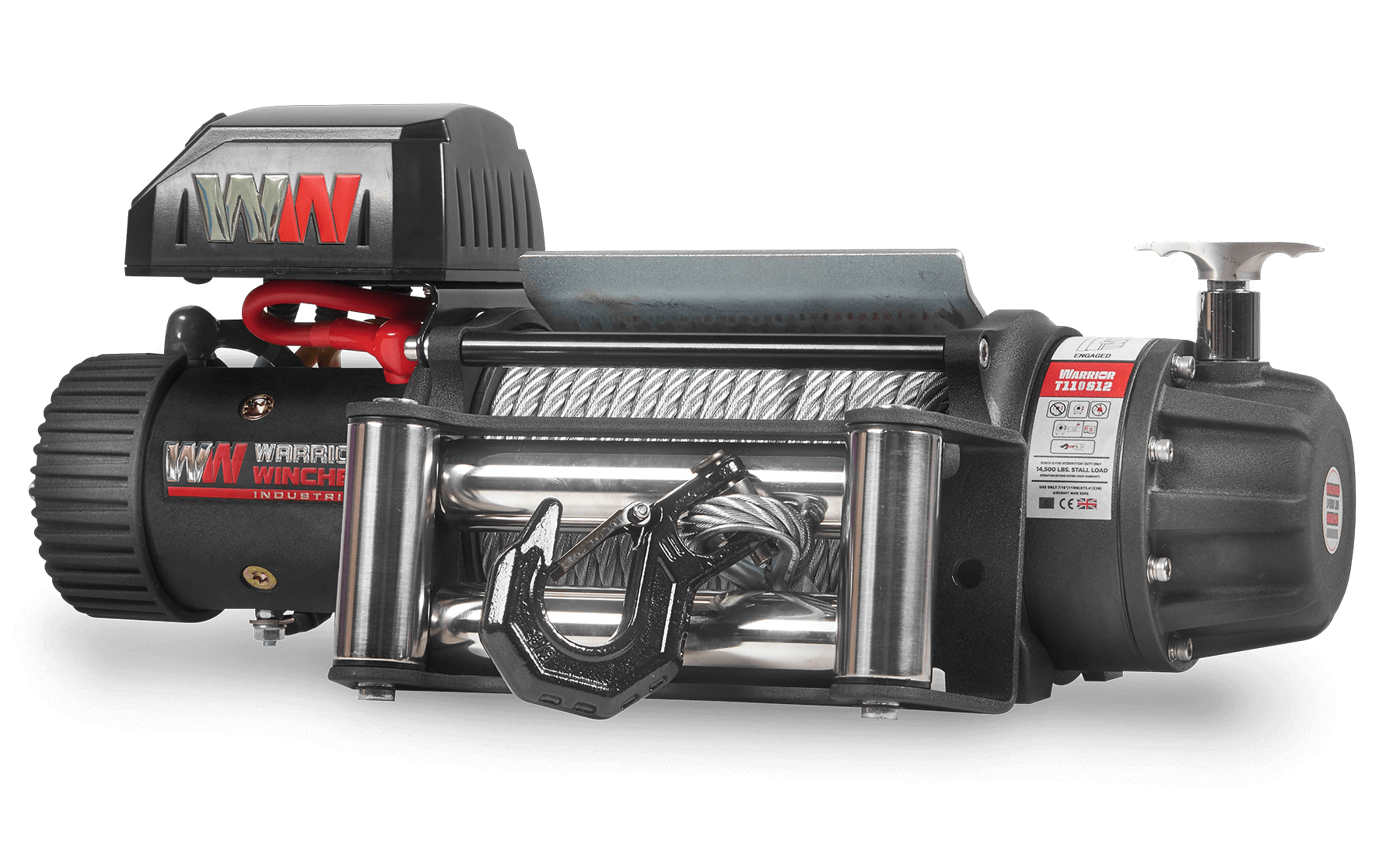 T1000 12,500lb Severe Duty 12v Electric Winch - Steel Rope