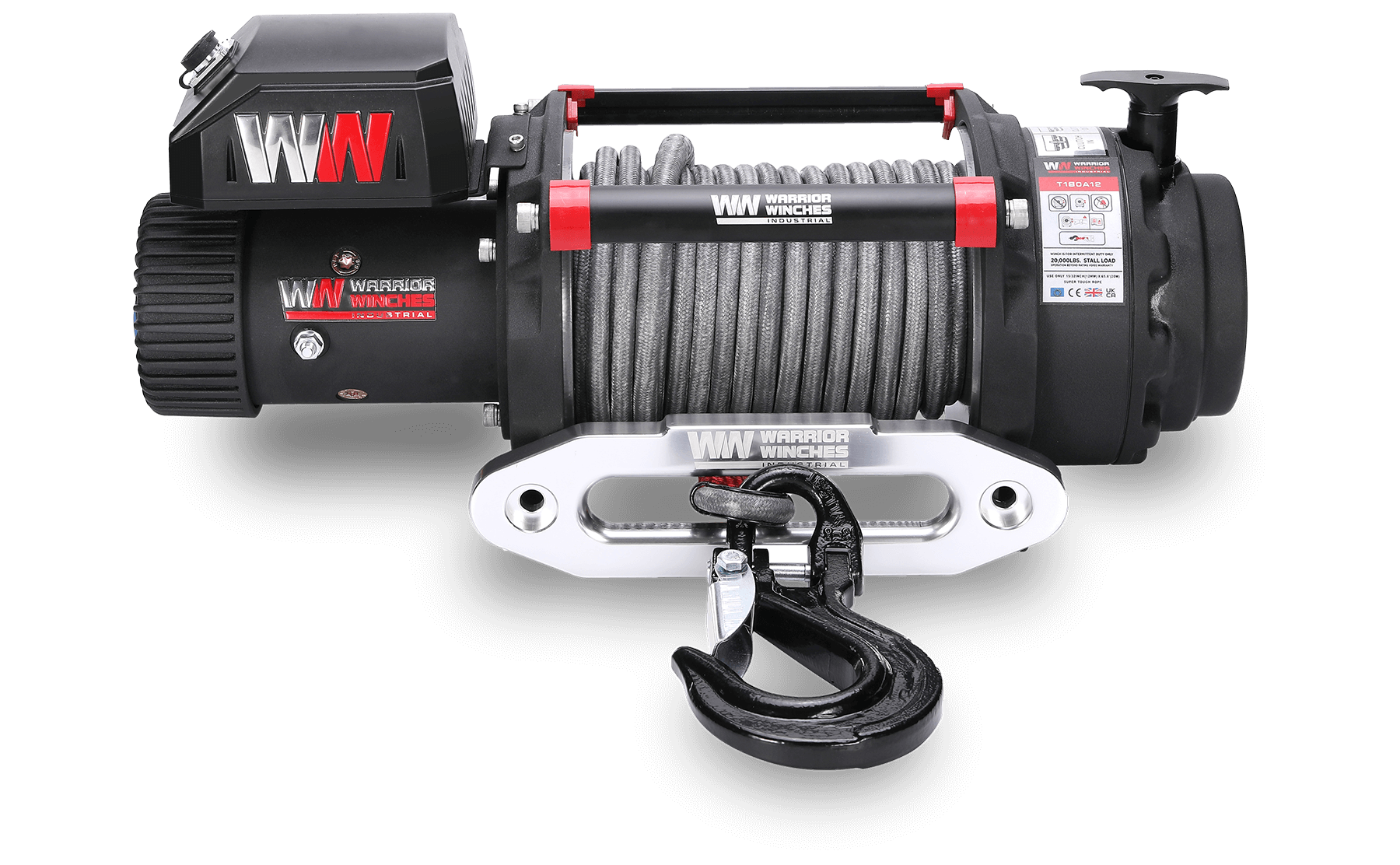 T1000 18,000lb Severe Duty 12v Electric Winch - Synthetic Rope